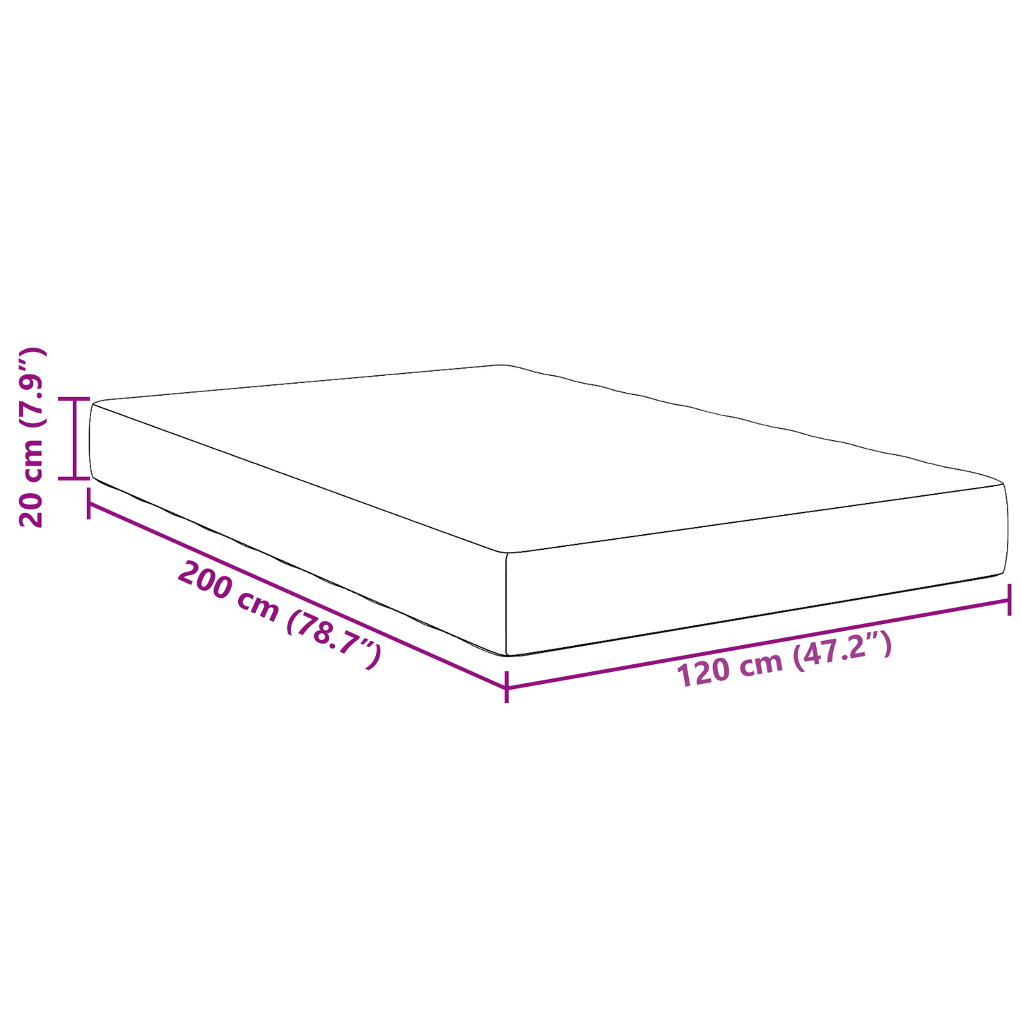 Mattresses Dark grey Memory Foam 120 x 180 cm Comfort Mattress