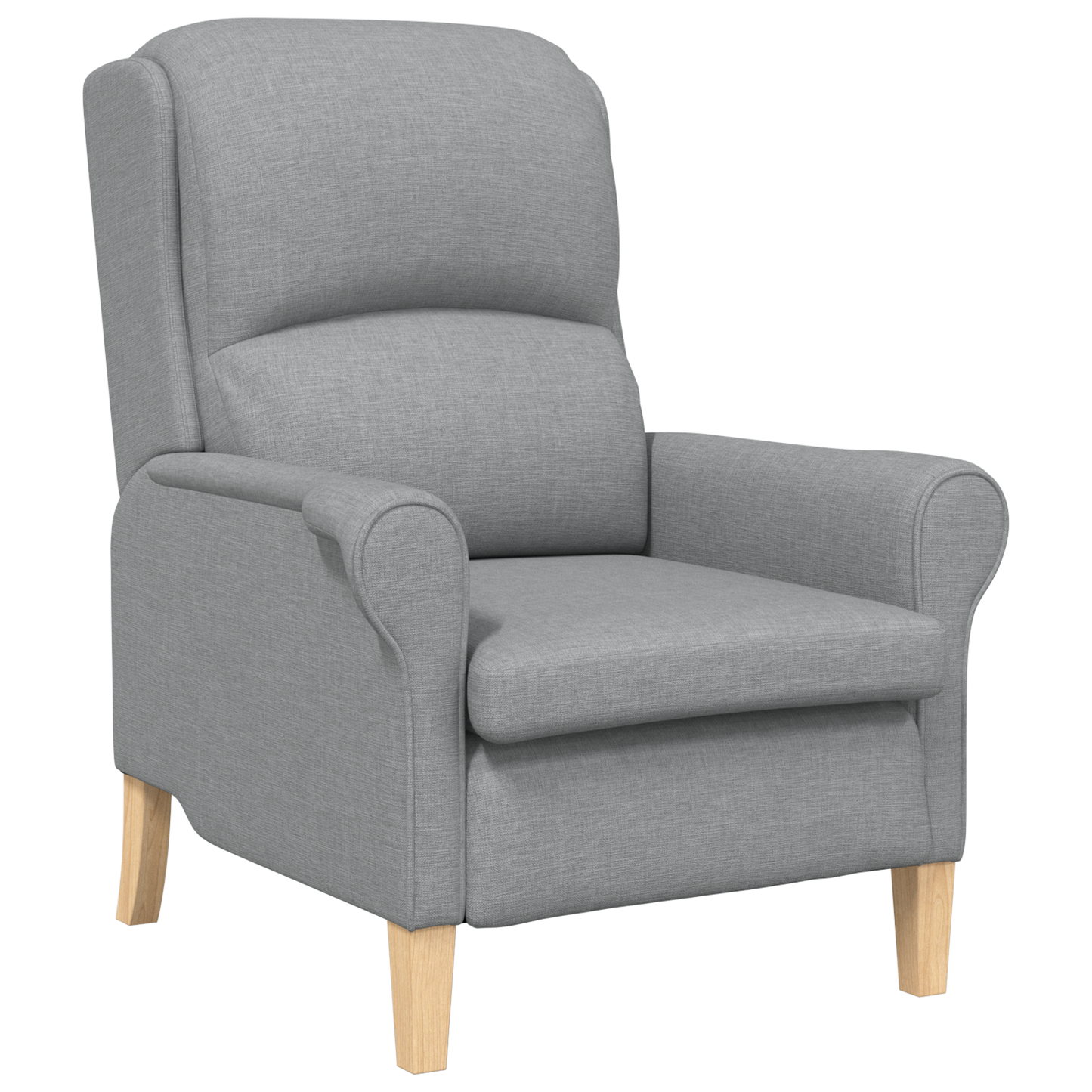 Modern Armchair Light grey Polyester fabric, Wood Medium