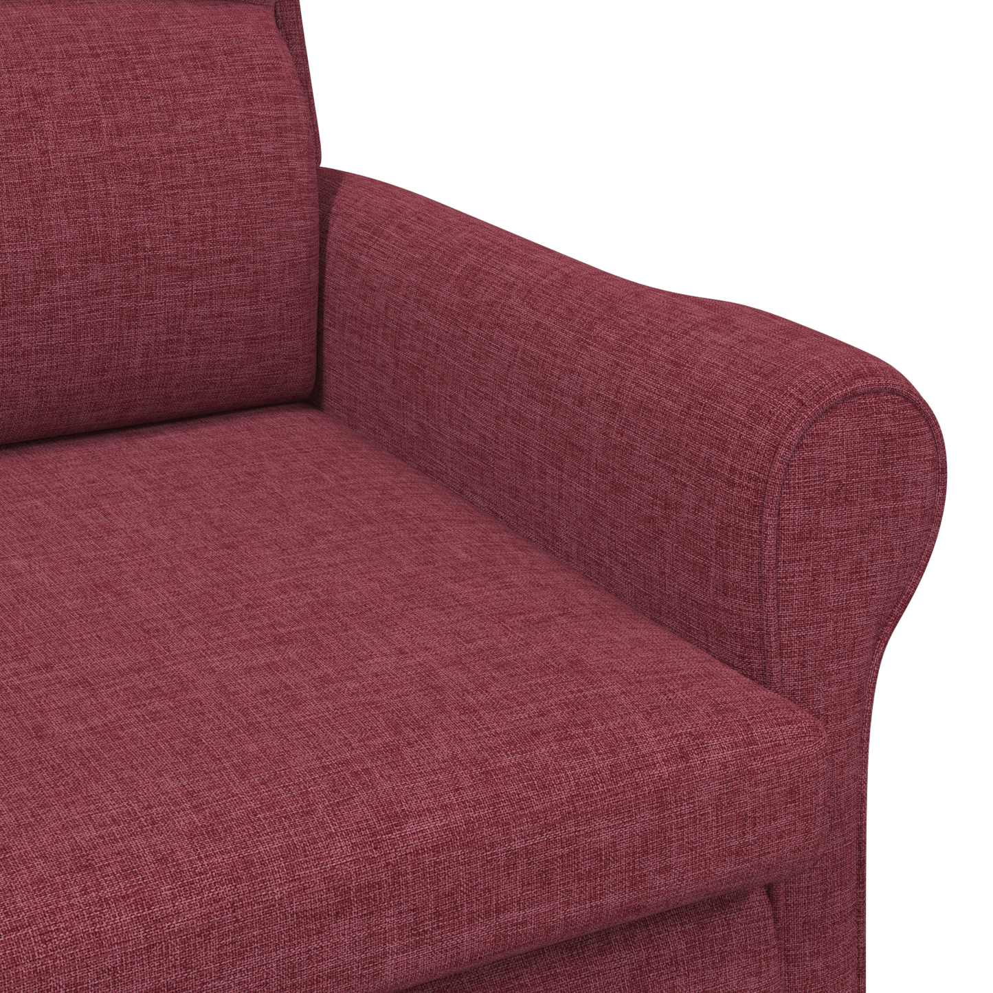 Modern Armchair Wine Red Polyester Fabric with Wooden Frame Medium