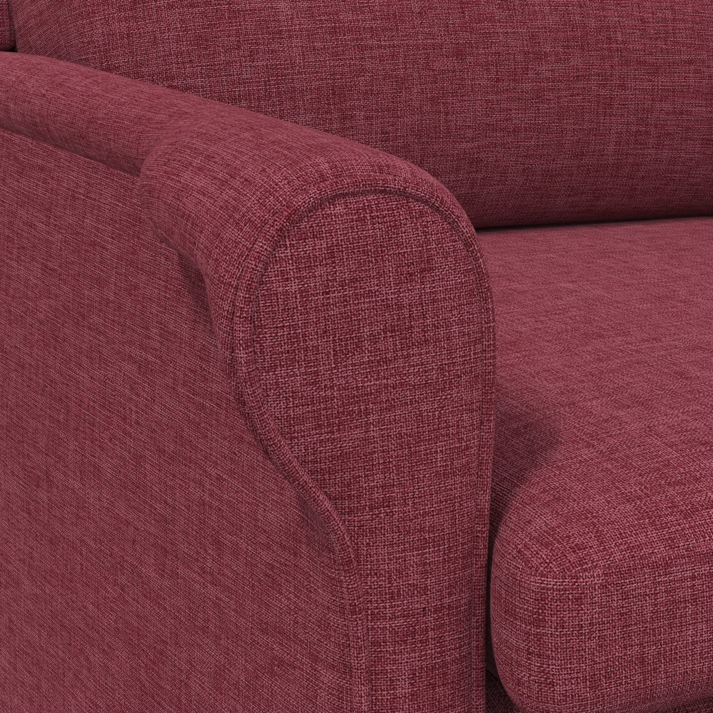 Modern Armchair Wine Red Polyester Fabric with Wooden Frame Medium