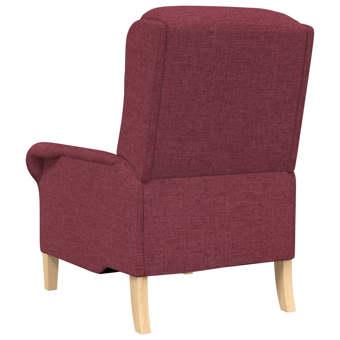 Modern Armchair Wine Red Polyester Fabric with Wooden Frame Medium