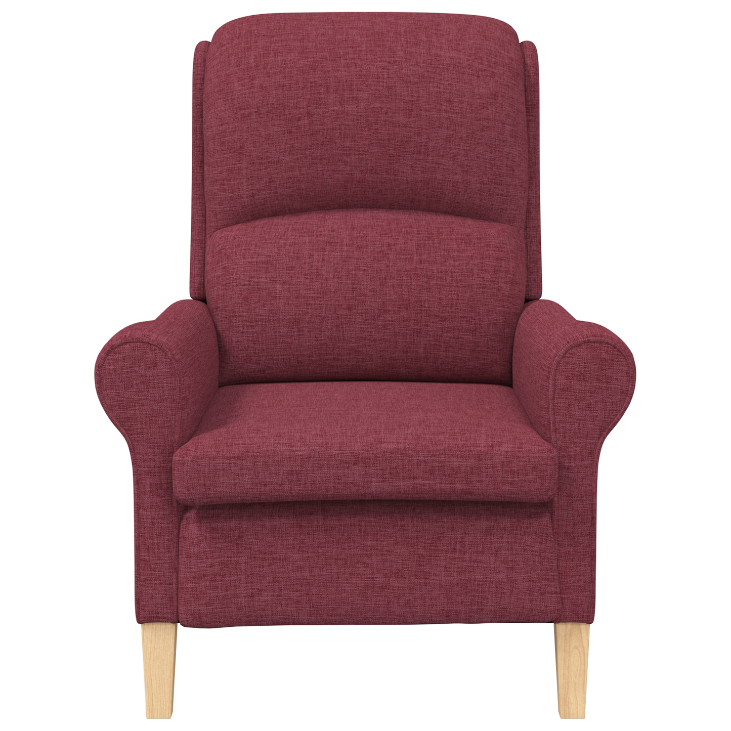 Modern Armchair Wine Red Polyester Fabric with Wooden Frame Medium