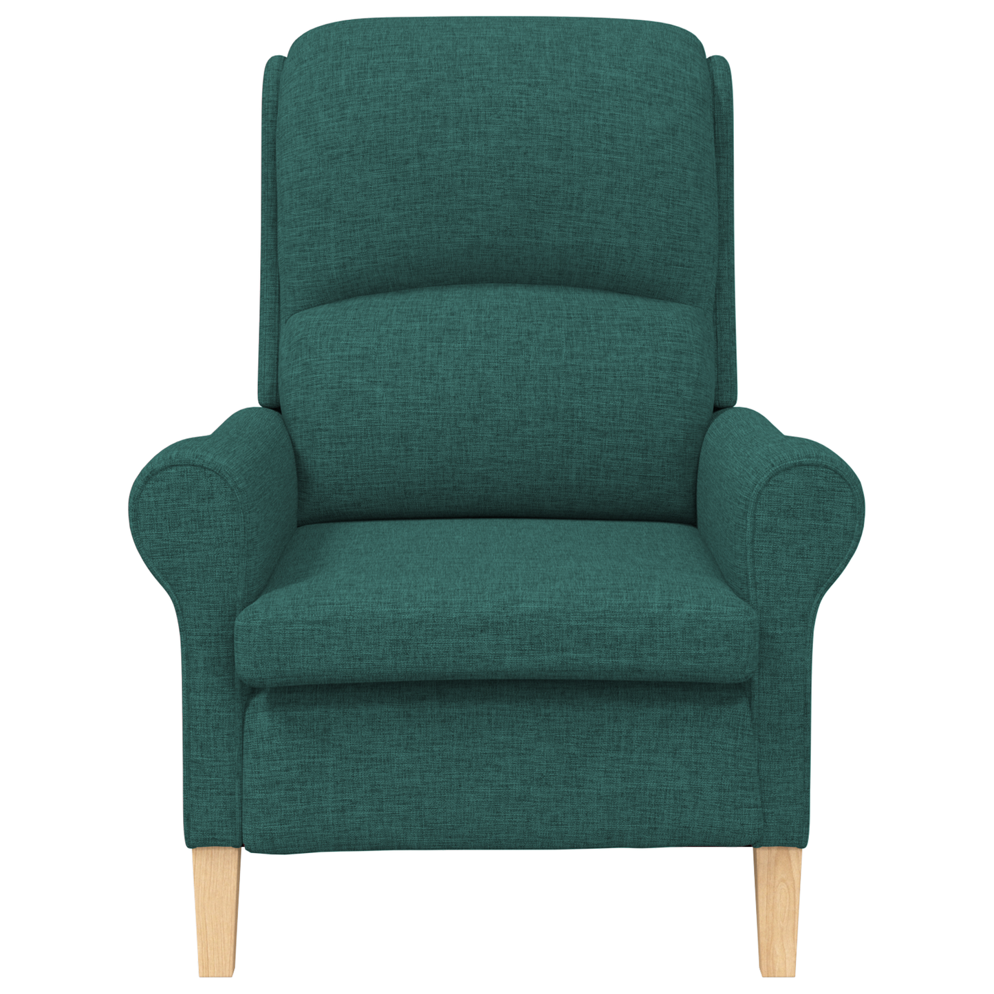 Modern Armchair Dark Green Fabric, Wood Standard Ergonomic