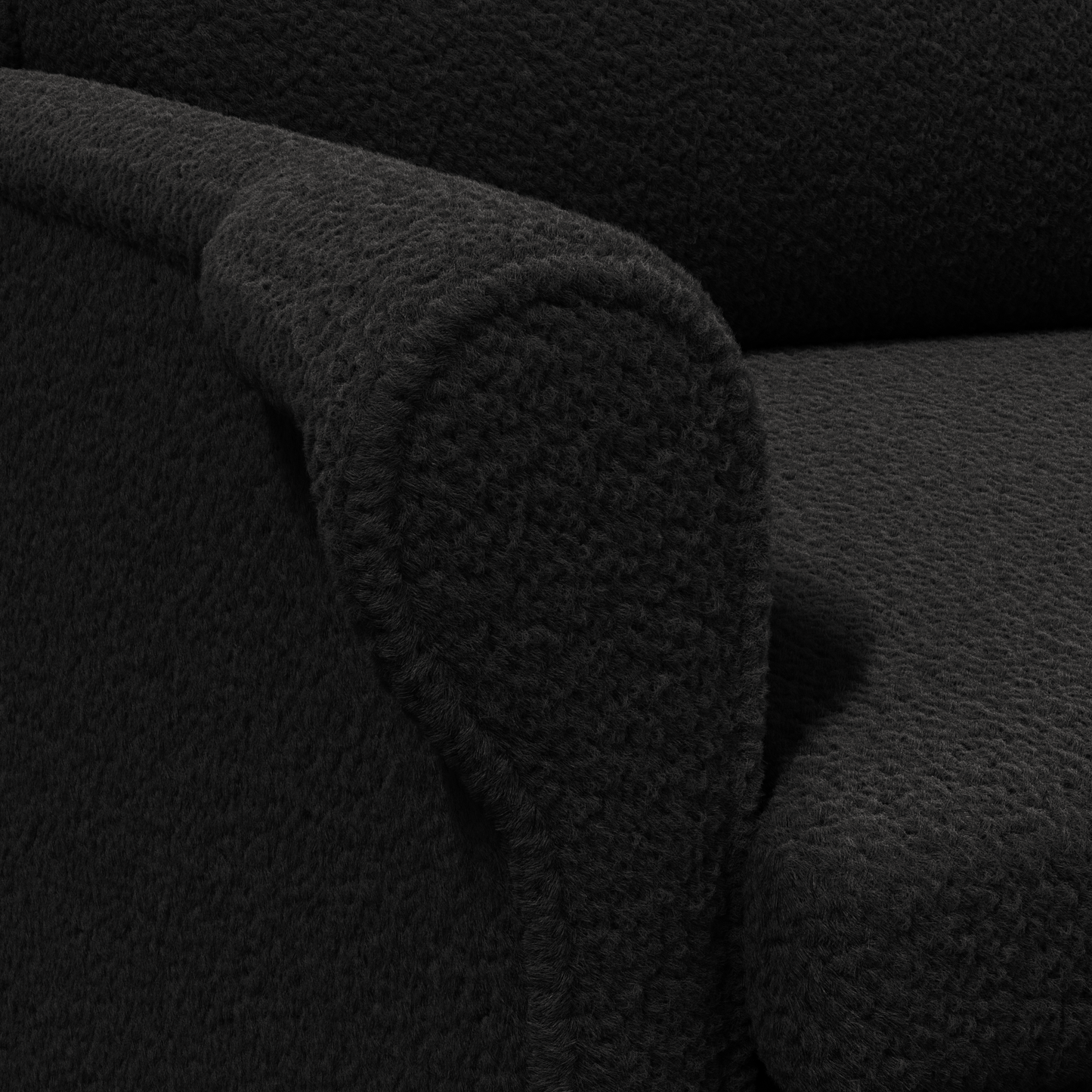 Ergonomic Armchair Black Fabric, Wood Standard Ergonomic