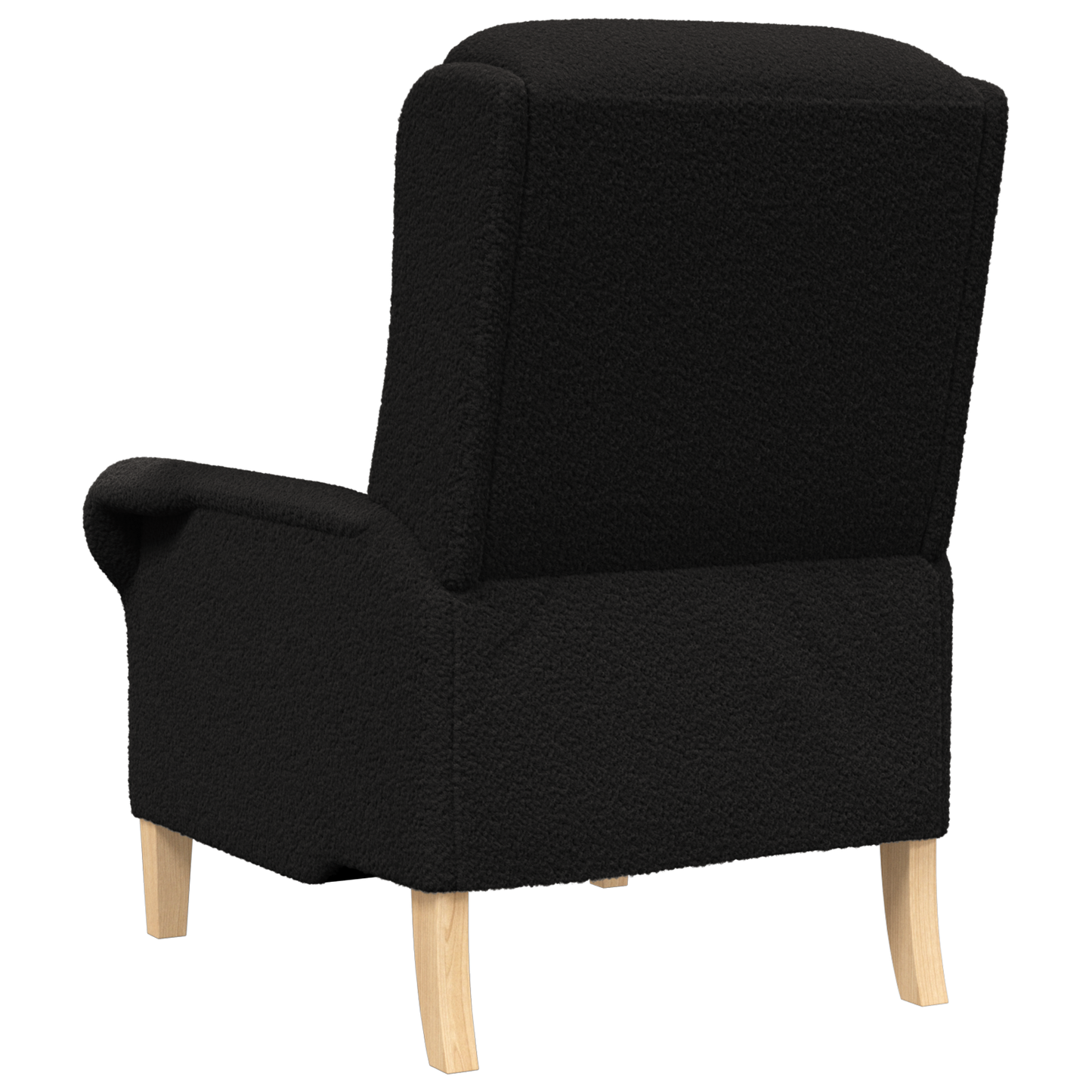 Ergonomic Armchair Black Fabric, Wood Standard Ergonomic