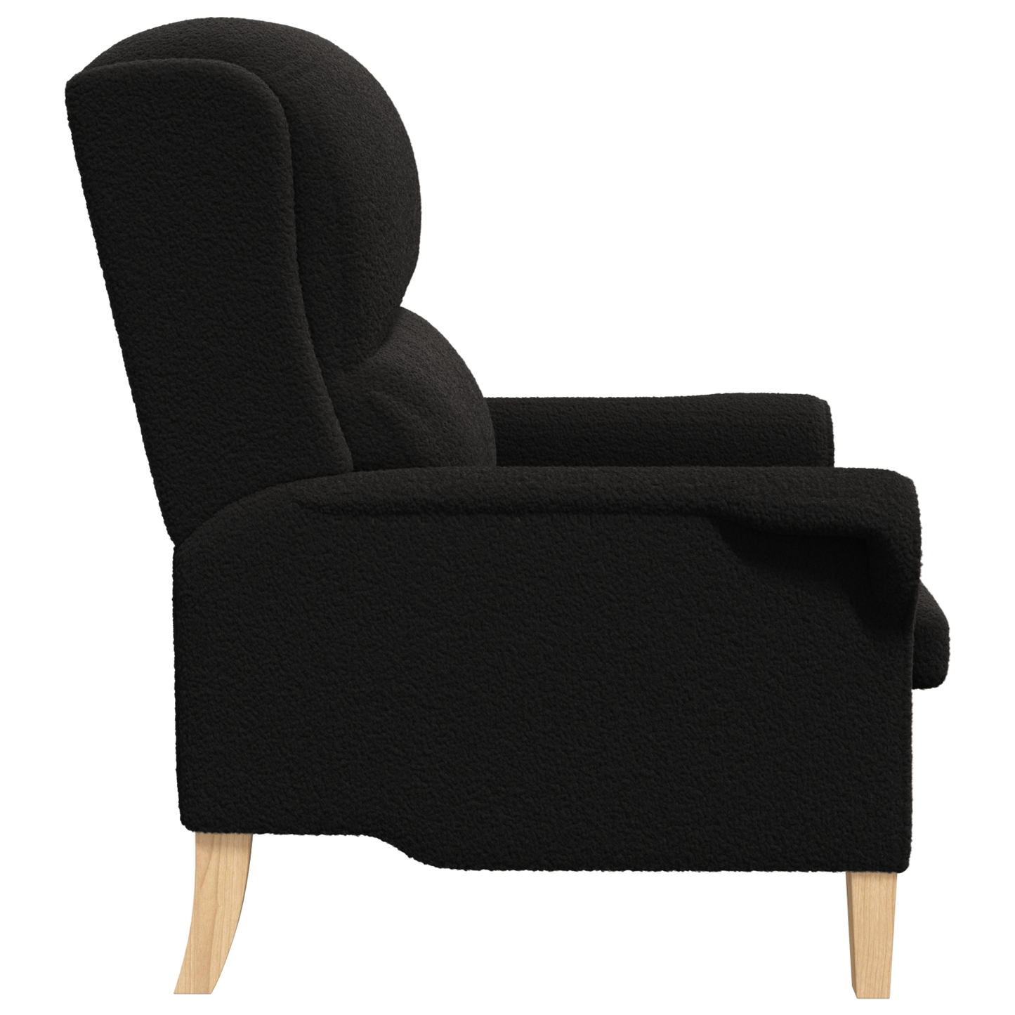 Ergonomic Armchair Black Fabric, Wood Standard Ergonomic