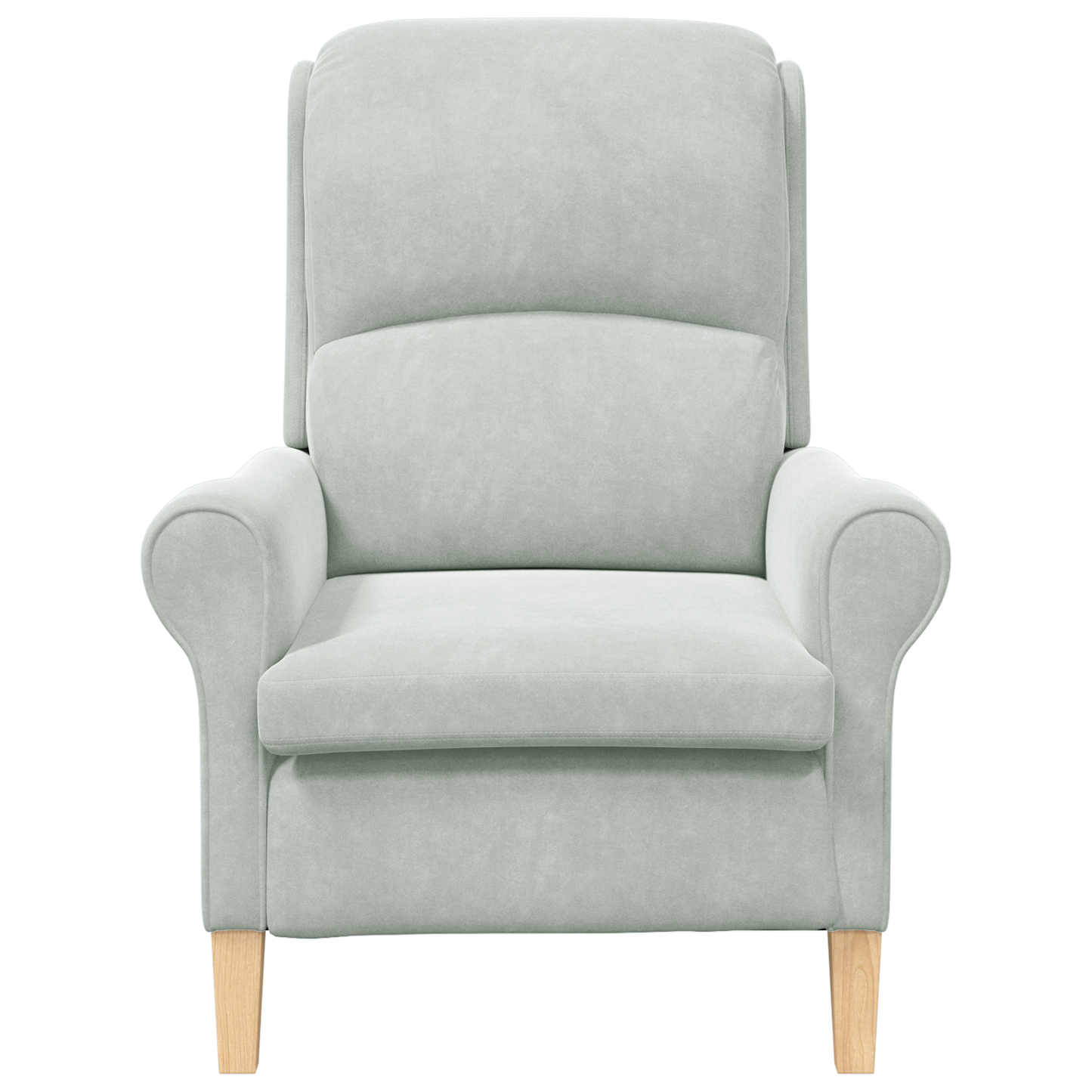 Light Grey Armchair Light grey Fabric cover with wooden legs