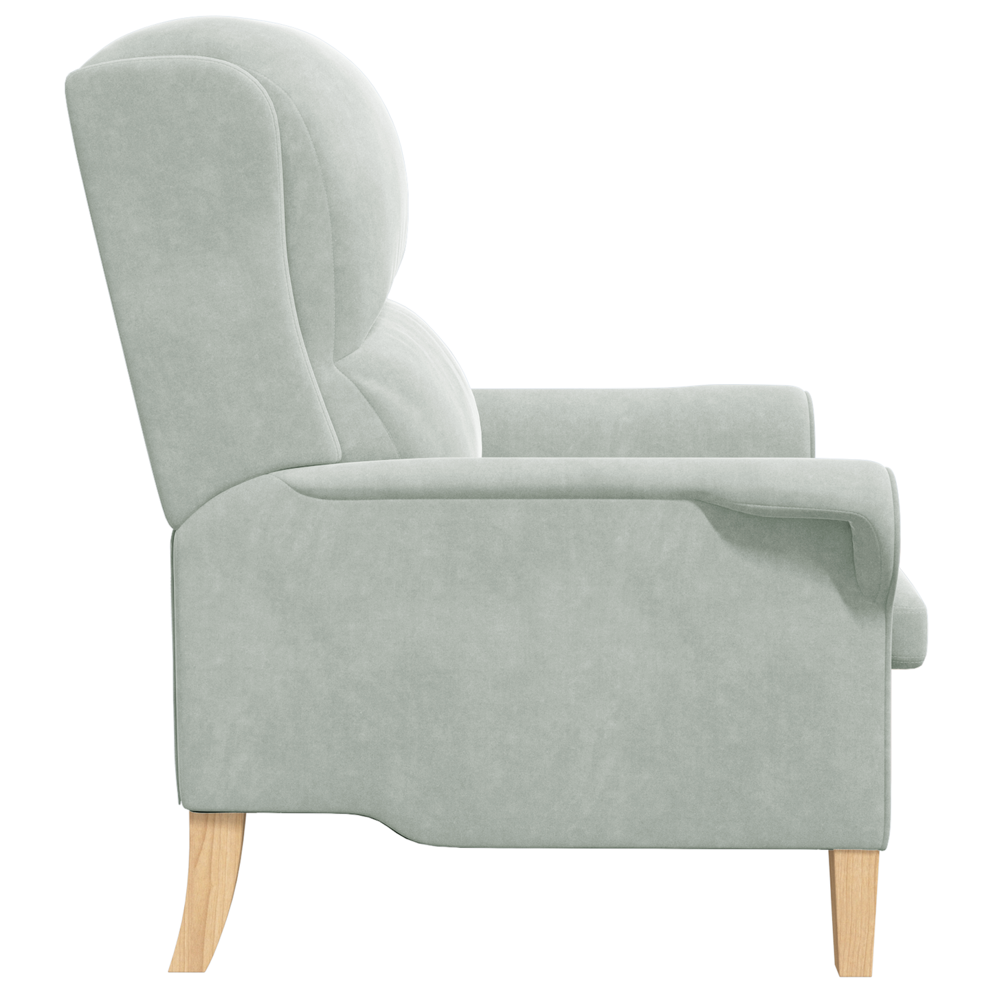 Light Grey Armchair Light grey Fabric cover with wooden legs