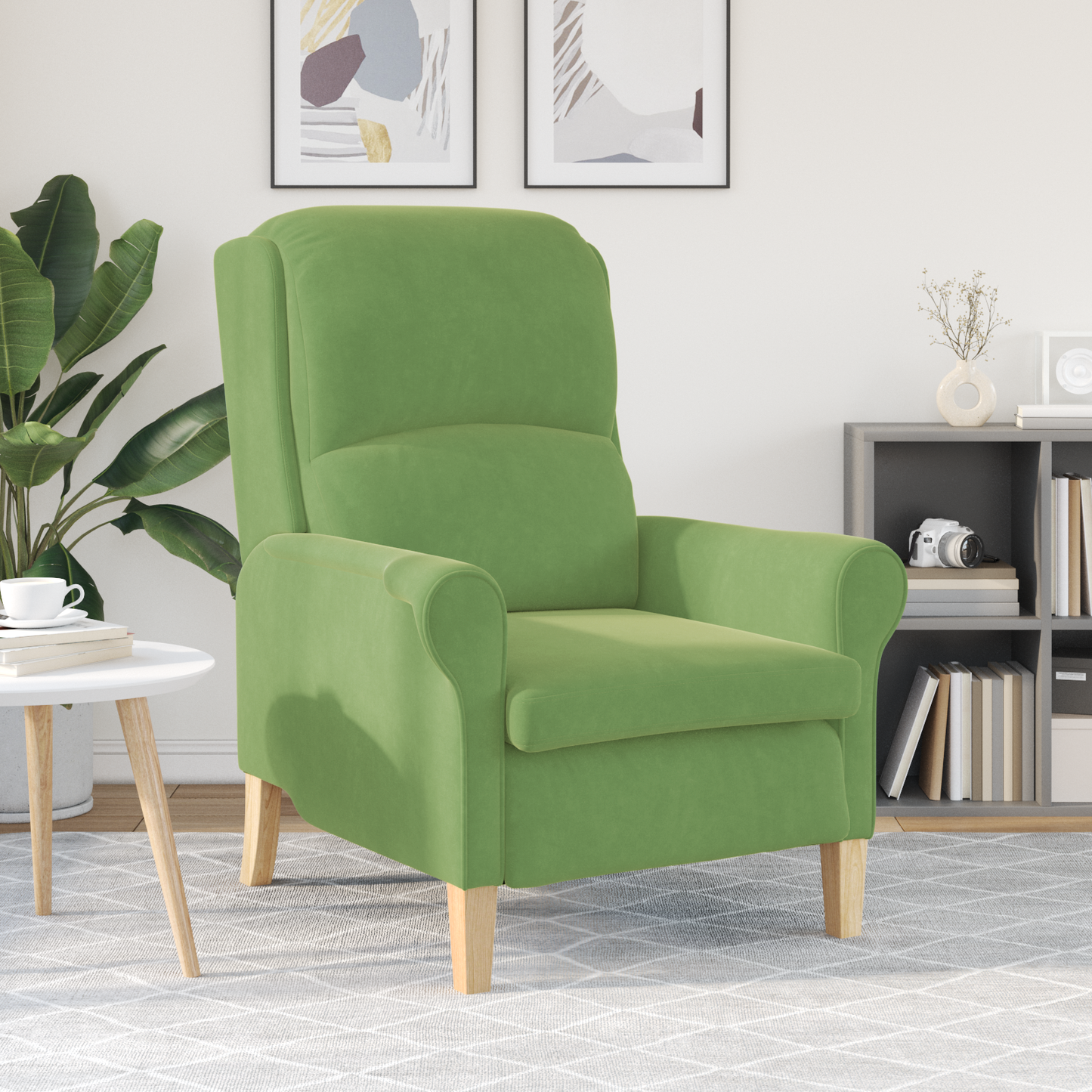 Light Green Armchair Light green Fabric, Wood