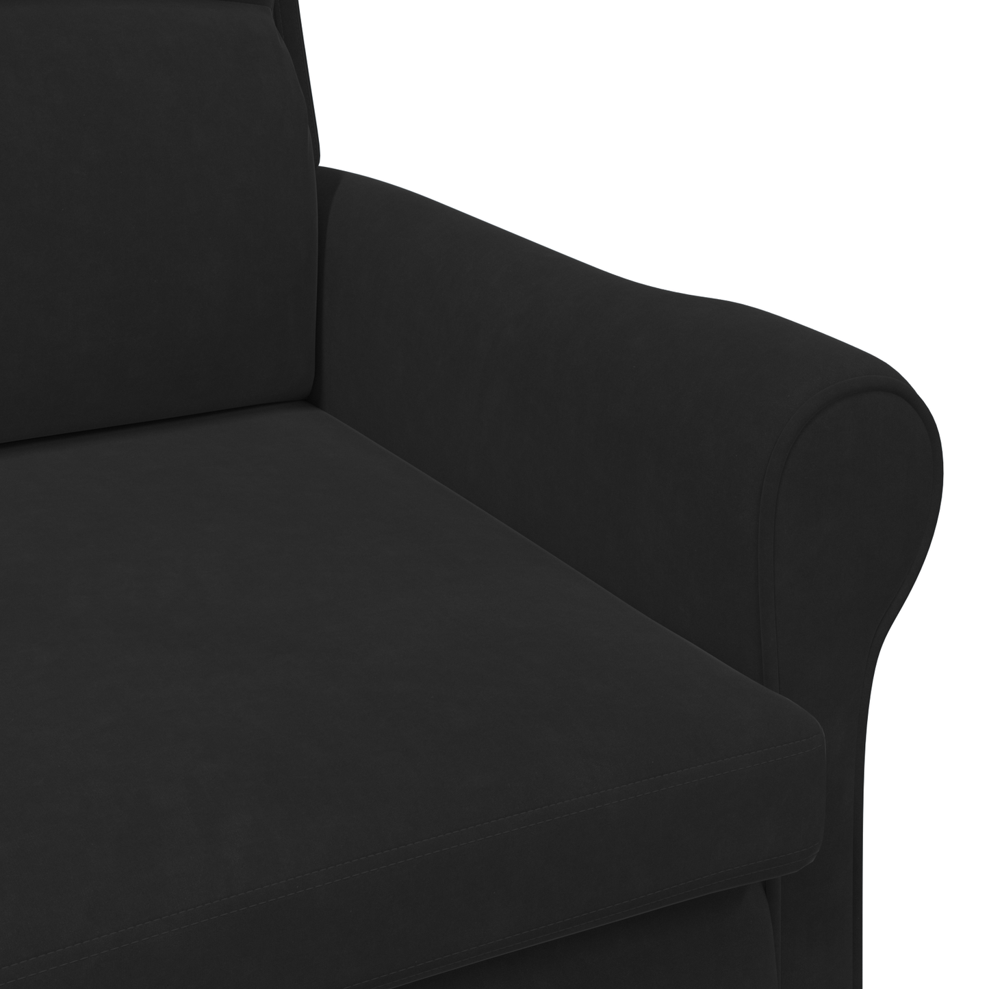 Black Armchair Black Fabric, Wood Standard Ergonomic