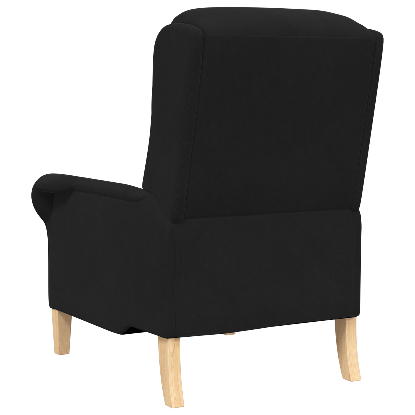 Black Armchair Black Fabric, Wood Standard Ergonomic