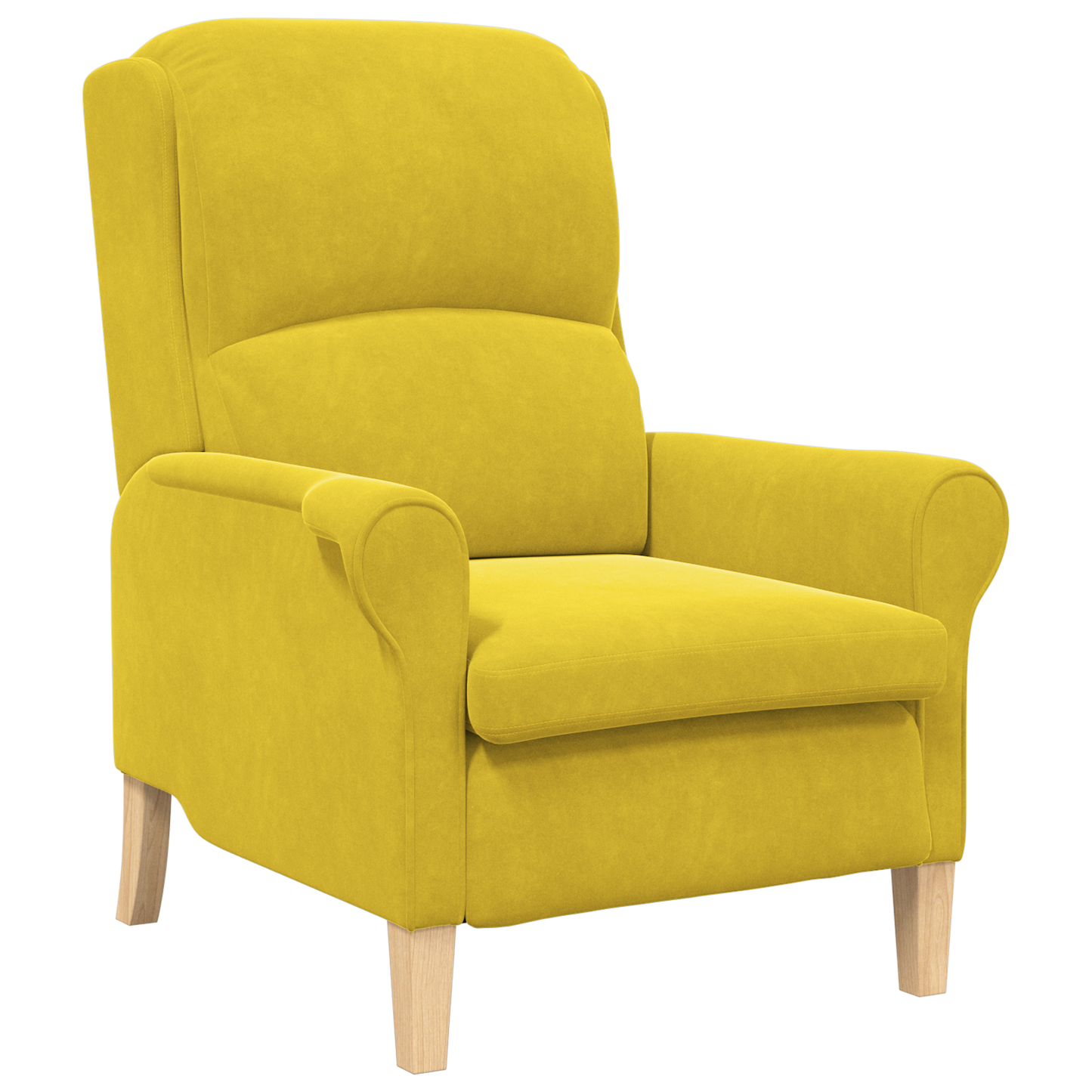 Yellow Armchair Yellow Textile, Wood Standard Yellow Armchair