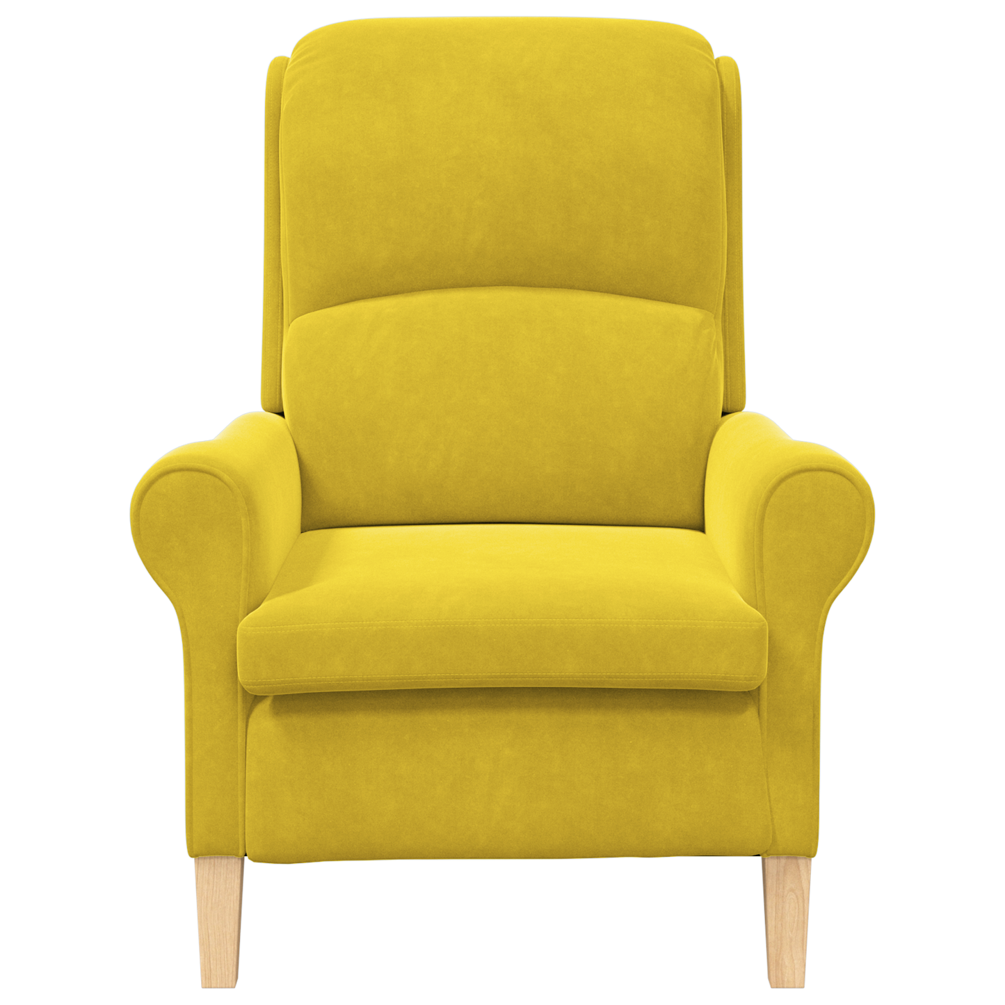Yellow Armchair Yellow Textile, Wood Standard Yellow Armchair