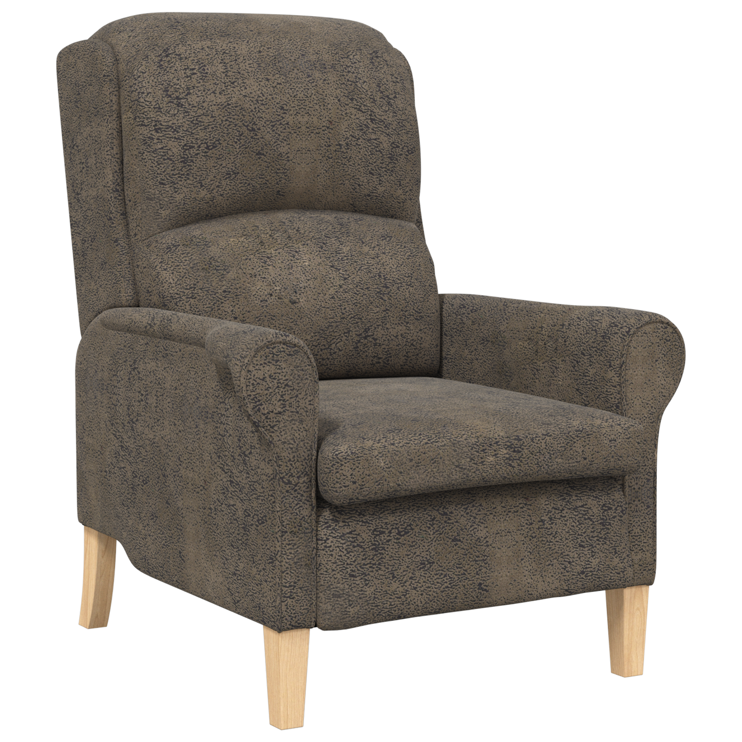 Contemporary Armchair Dark Grey Fabric and Wood Standard