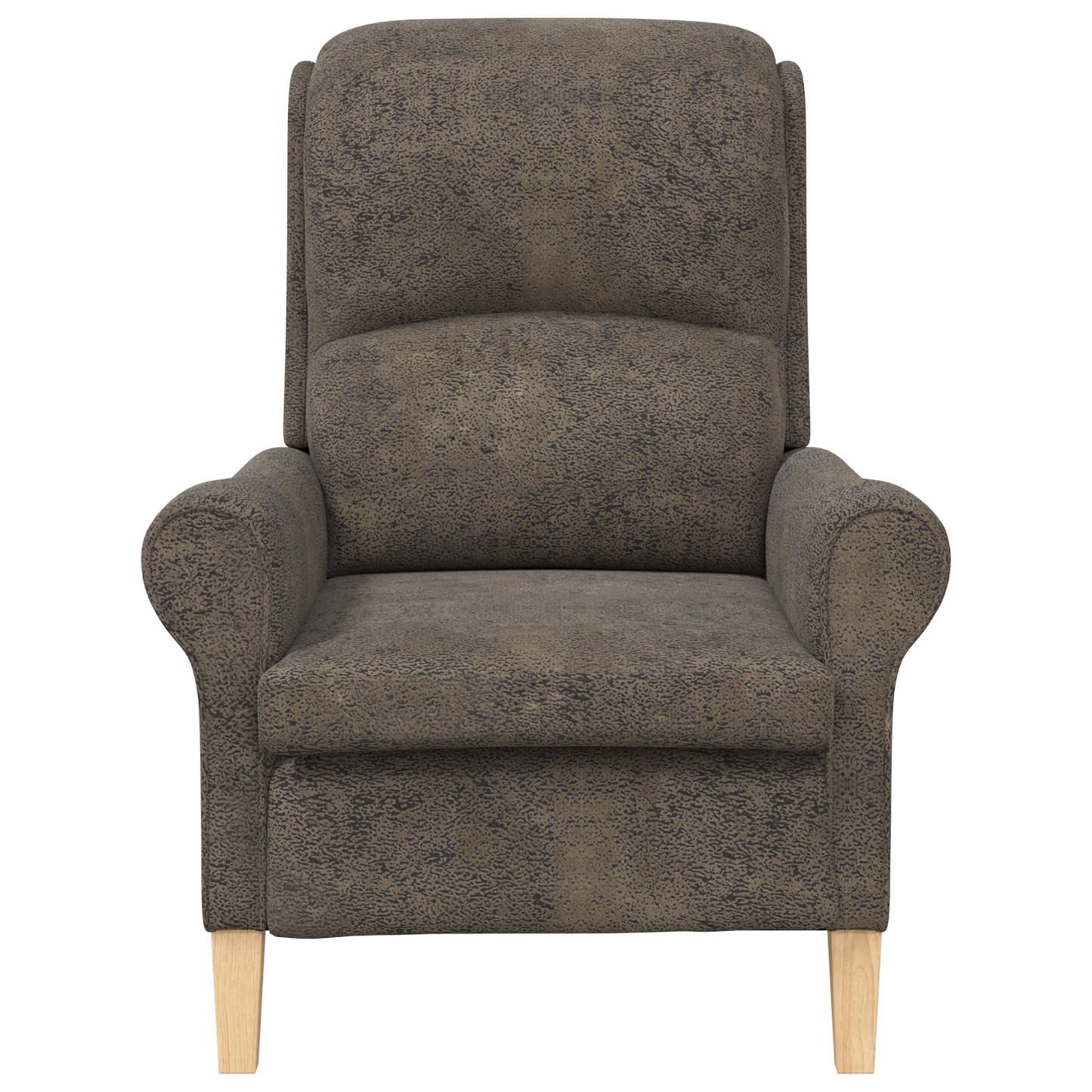 Contemporary Armchair Dark Grey Fabric and Wood Standard