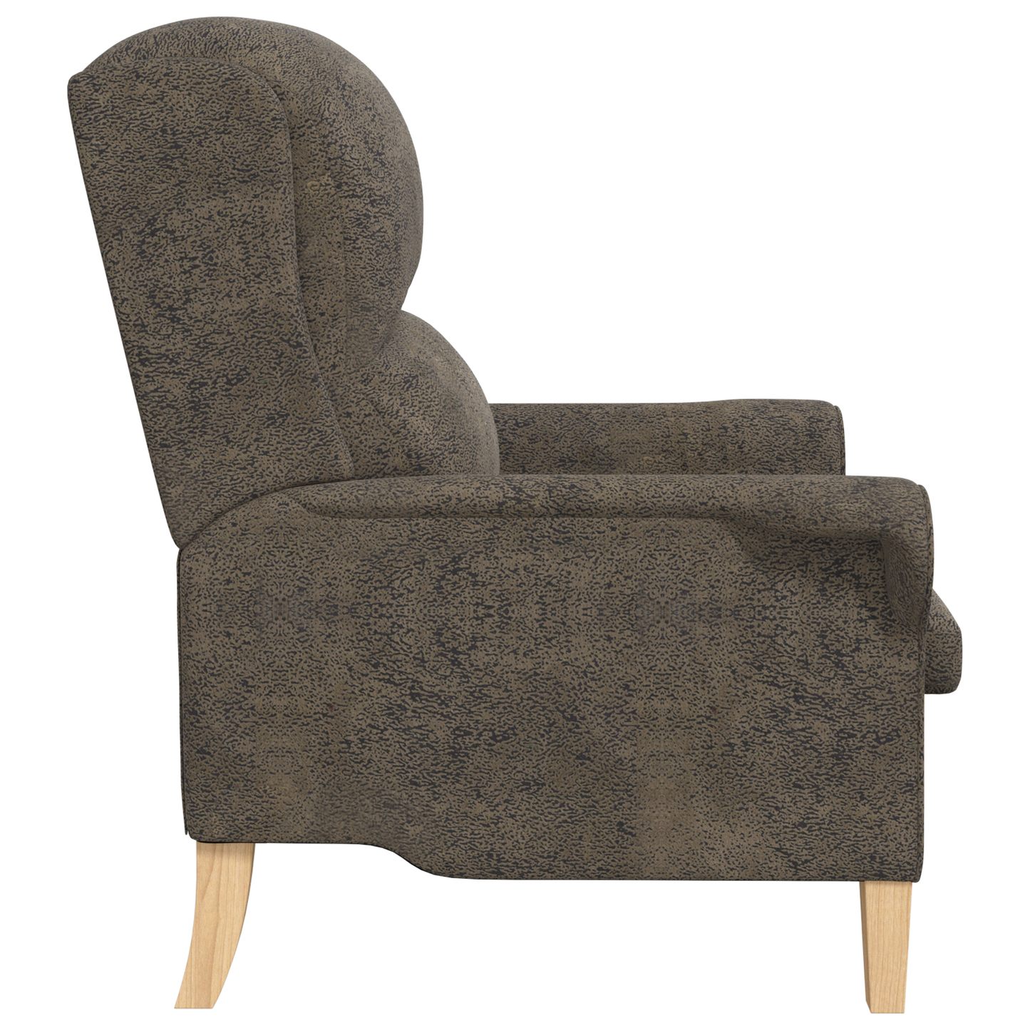 Contemporary Armchair Dark Grey Fabric and Wood Standard