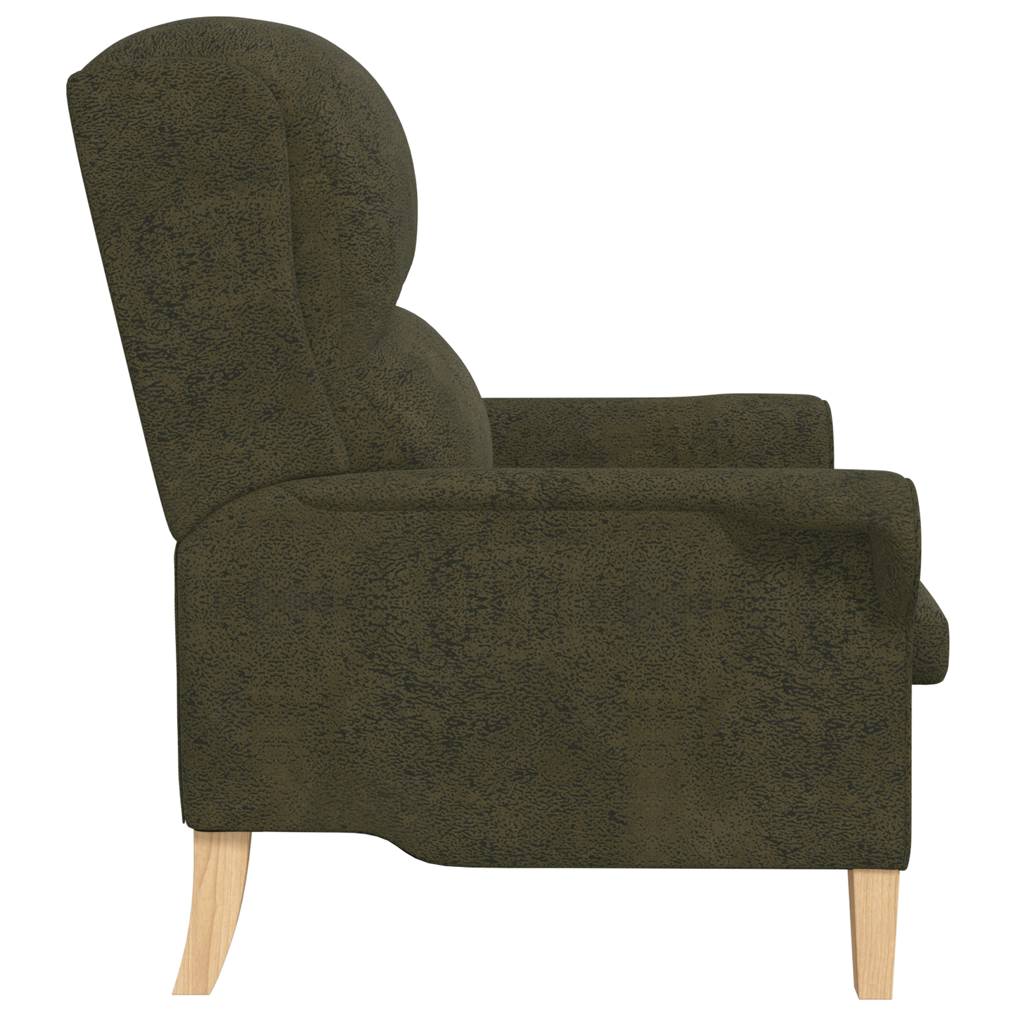 Contemporary Armchair Army green Fabric, Wood Medium Ergonomic