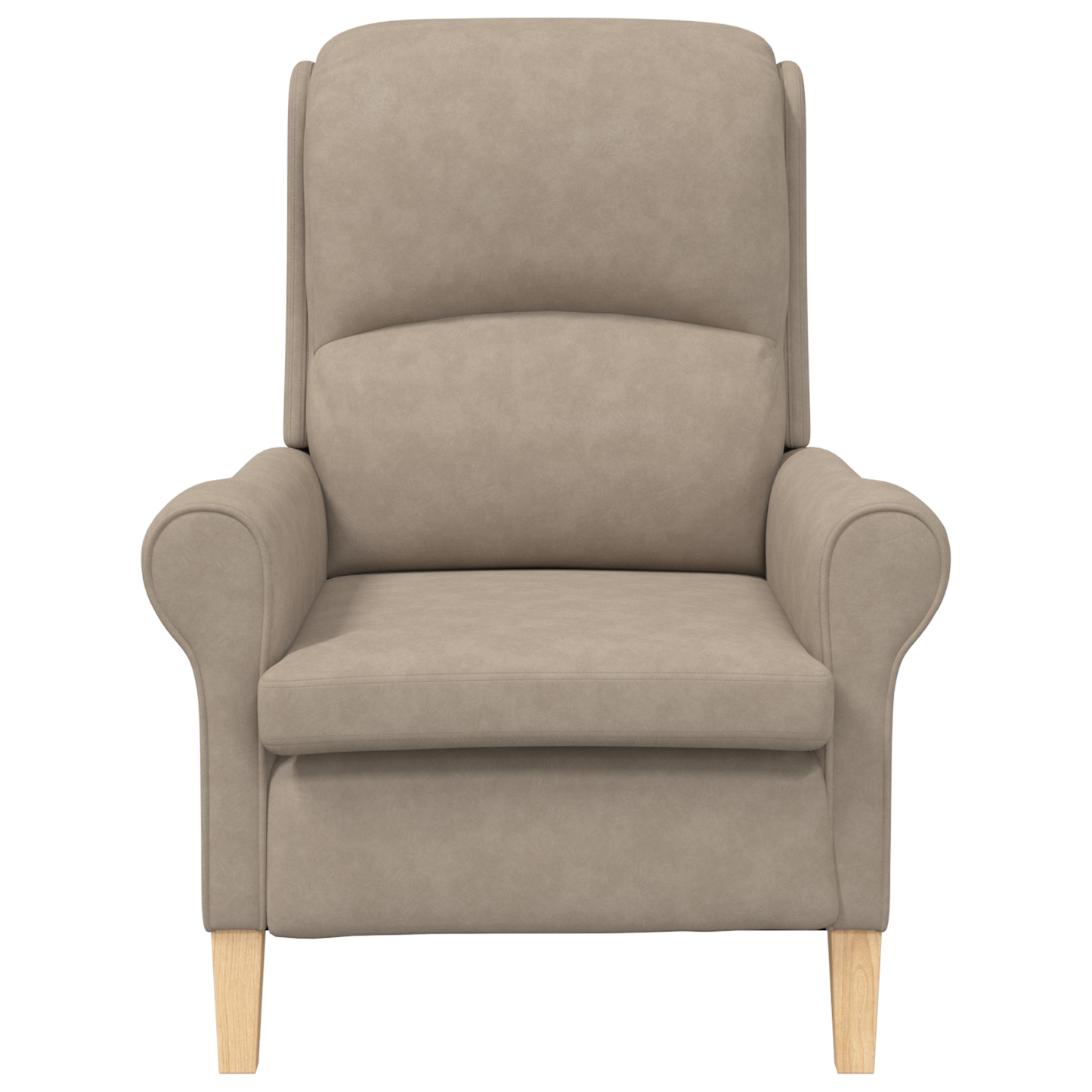 Taupe Armchair Taupe Fabric, Wood Standard Taupe Armchair