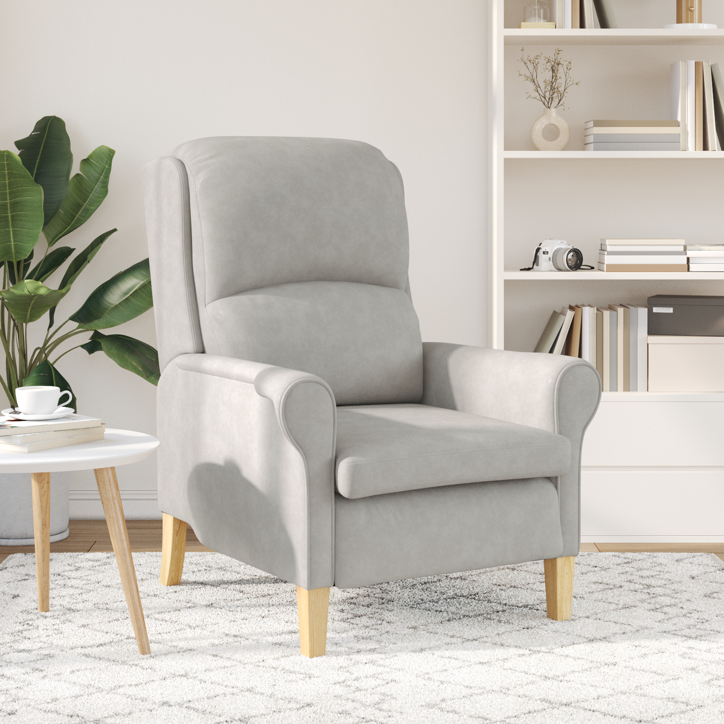 Light Grey Armchair Light grey Fabric Standard Ergonomic