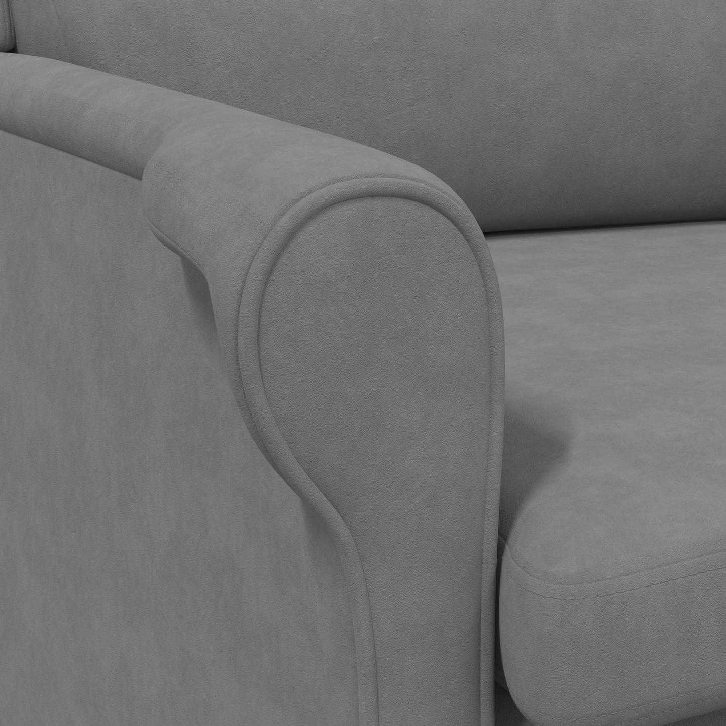 Dark Grey Armchair Dark Grey Fabric and Wood Standard Ergonomic