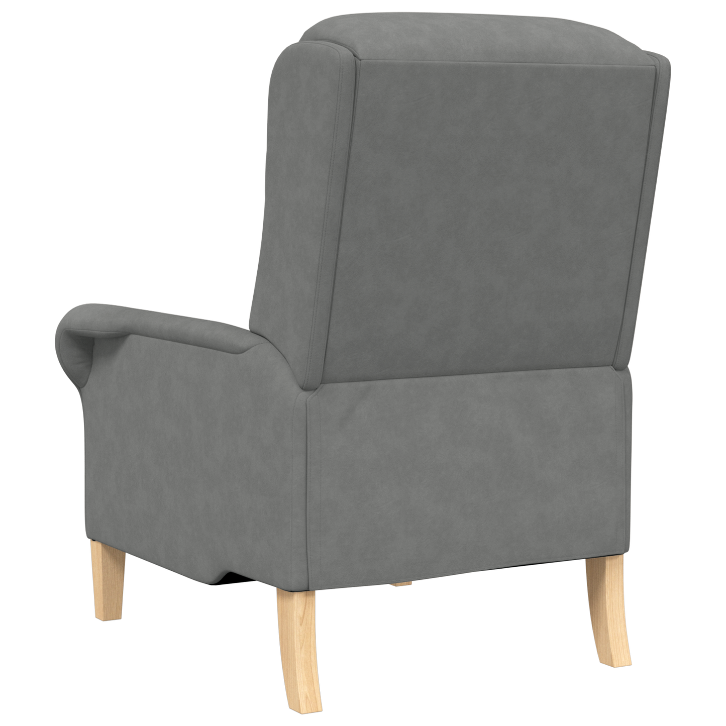 Dark Grey Armchair Dark Grey Fabric and Wood Standard Ergonomic