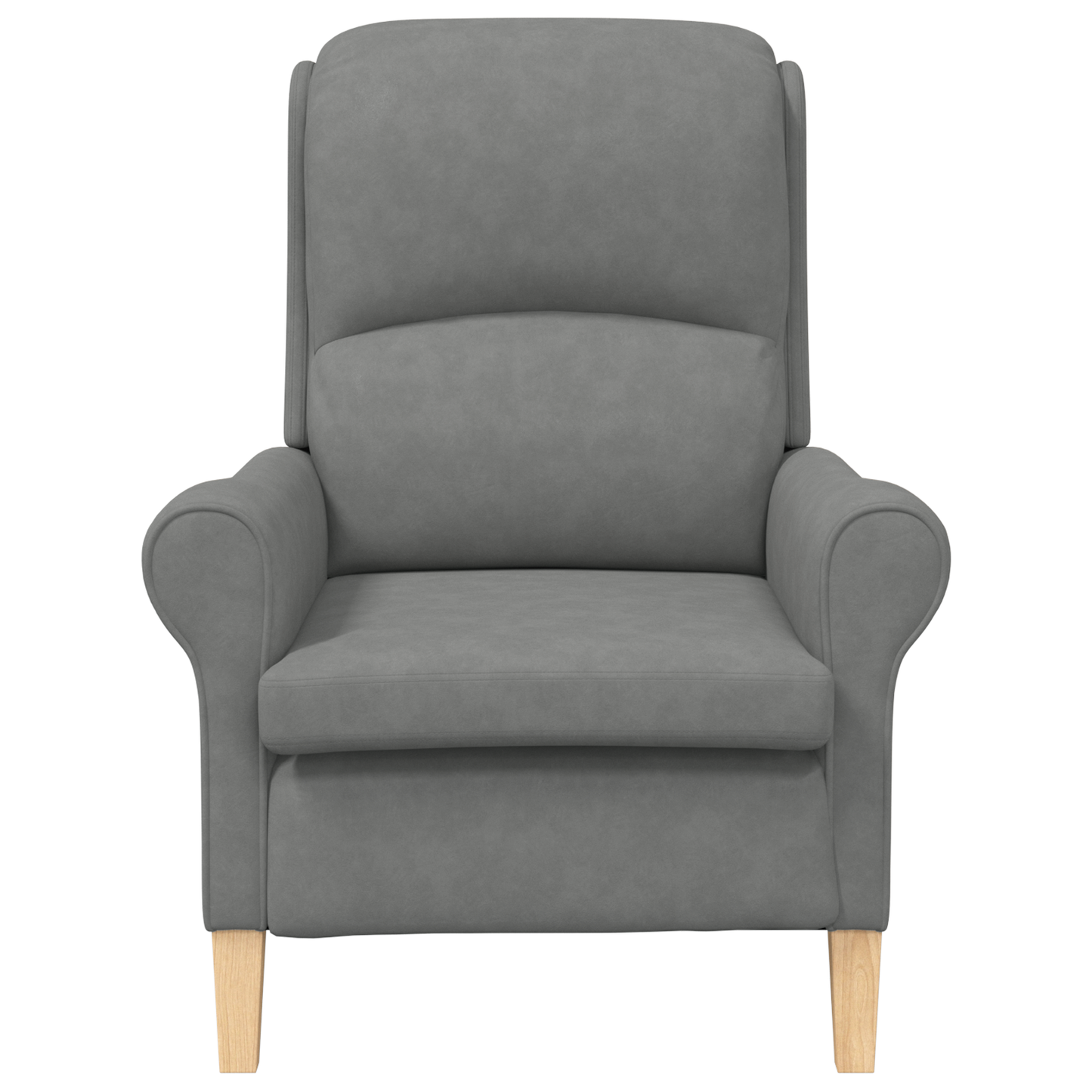 Dark Grey Armchair Dark Grey Fabric and Wood Standard Ergonomic
