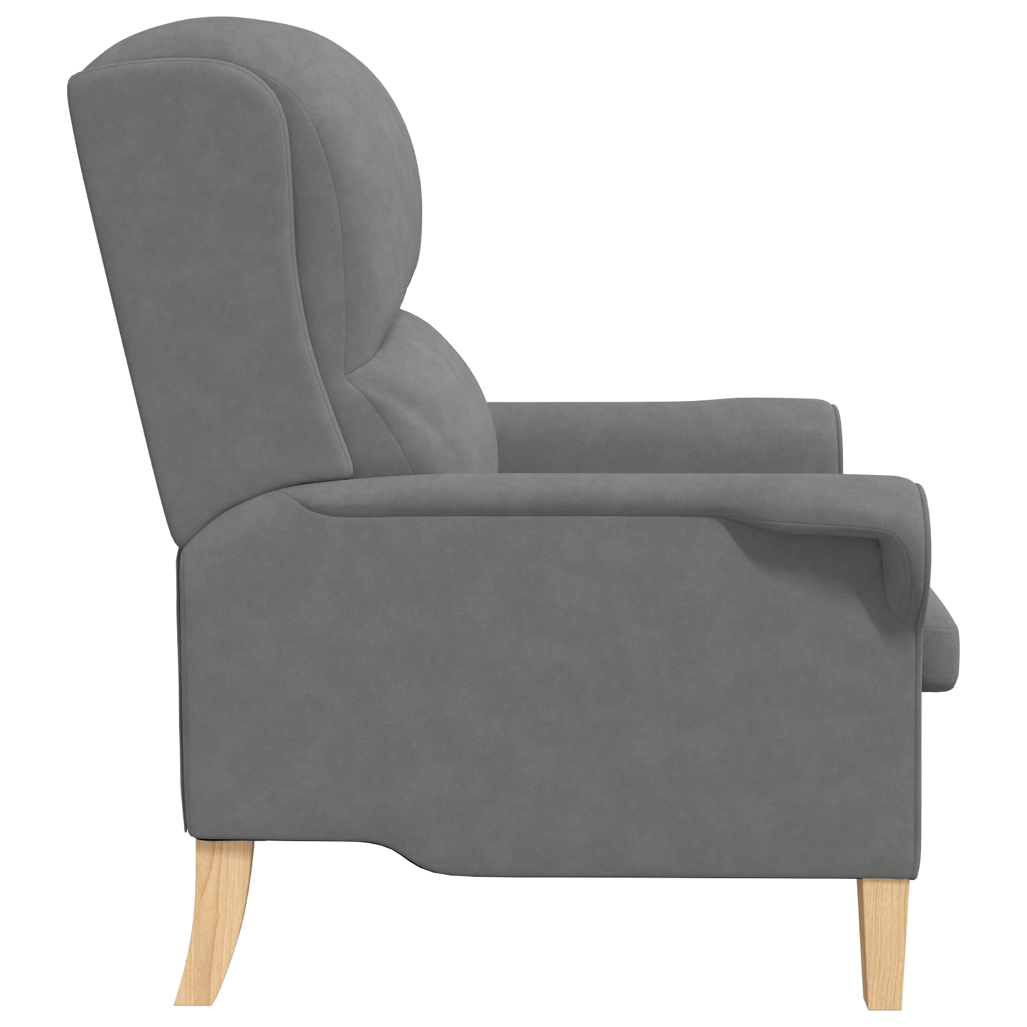 Dark Grey Armchair Dark Grey Fabric and Wood Standard Ergonomic