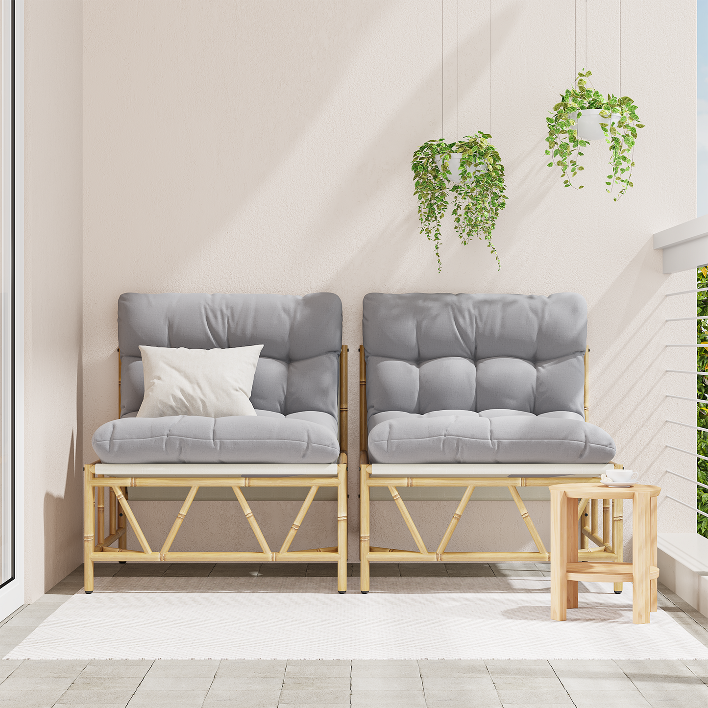 Garden Relaxing Chairs 2 pcs with Cushion 60x80x71 cm Steel