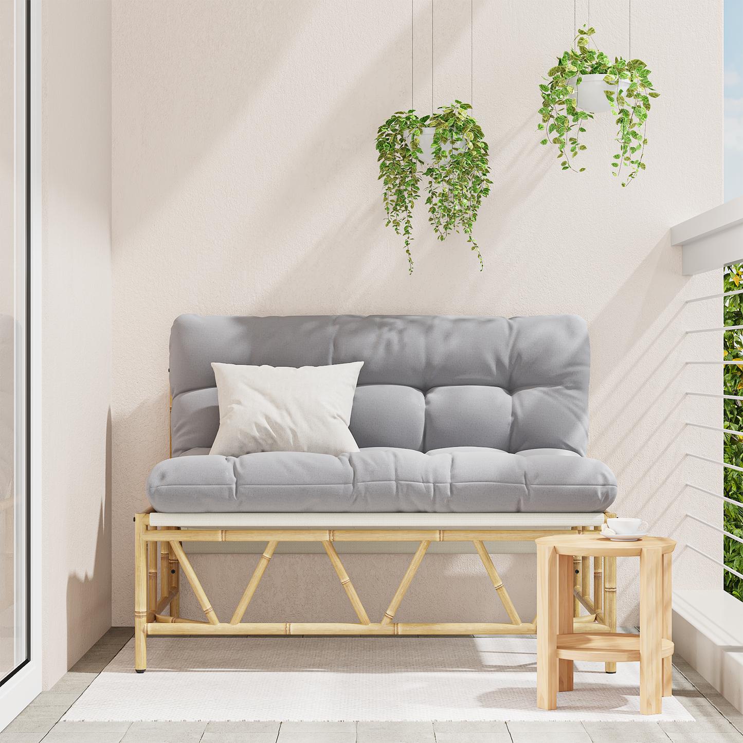 Garden Bench with Cushion 110x80x71 cm Steel