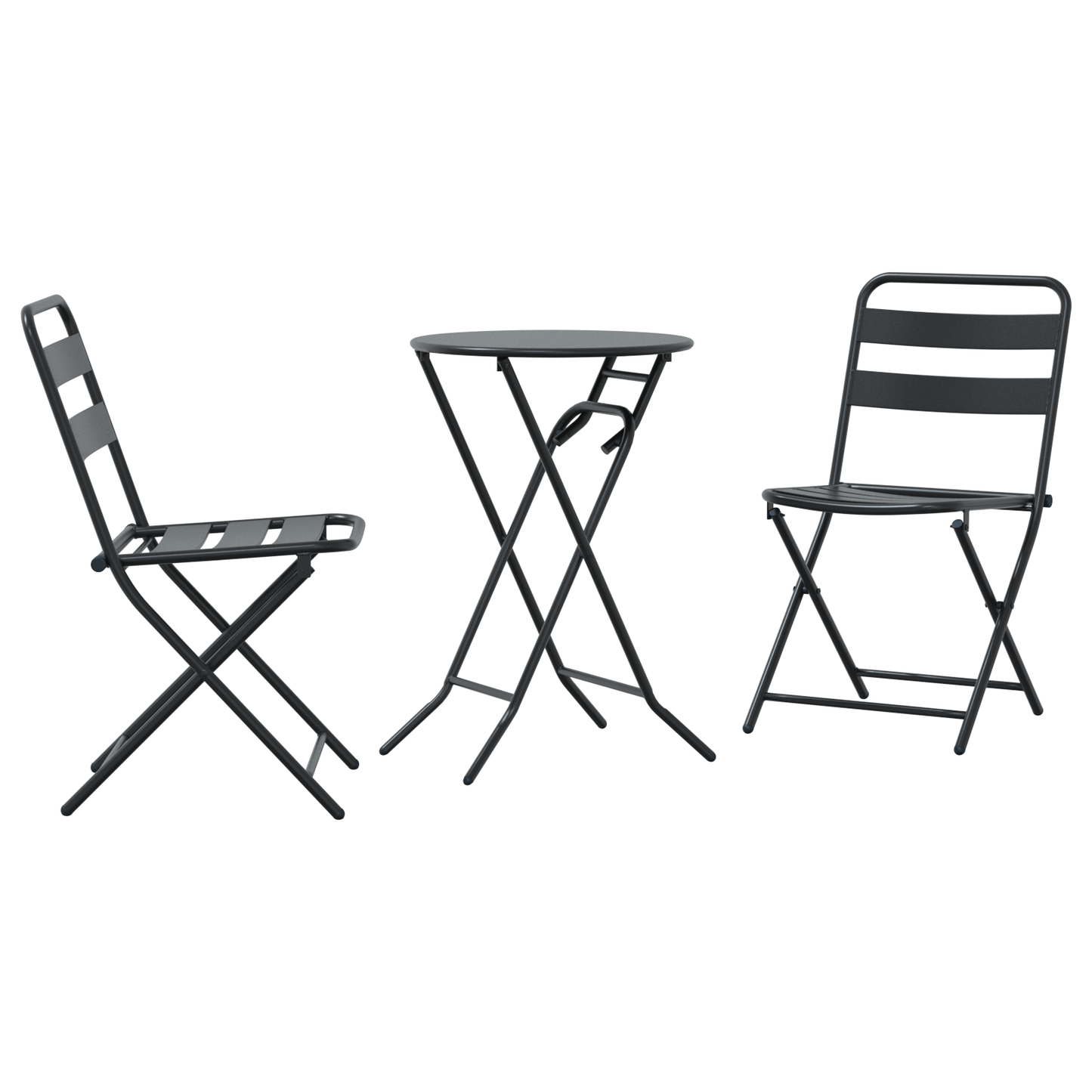 3 Piece Folding Bistro Set Anthracite Steel
