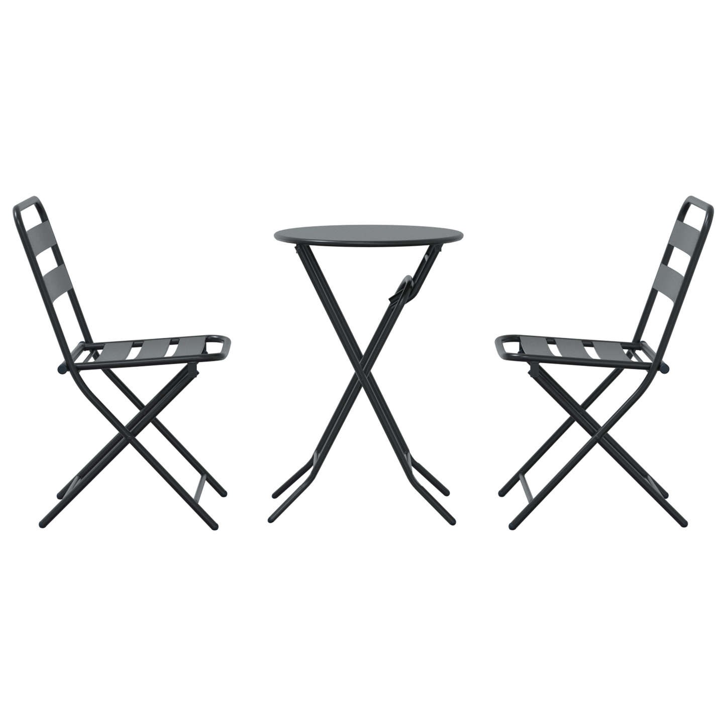 3 Piece Folding Bistro Set Anthracite Steel