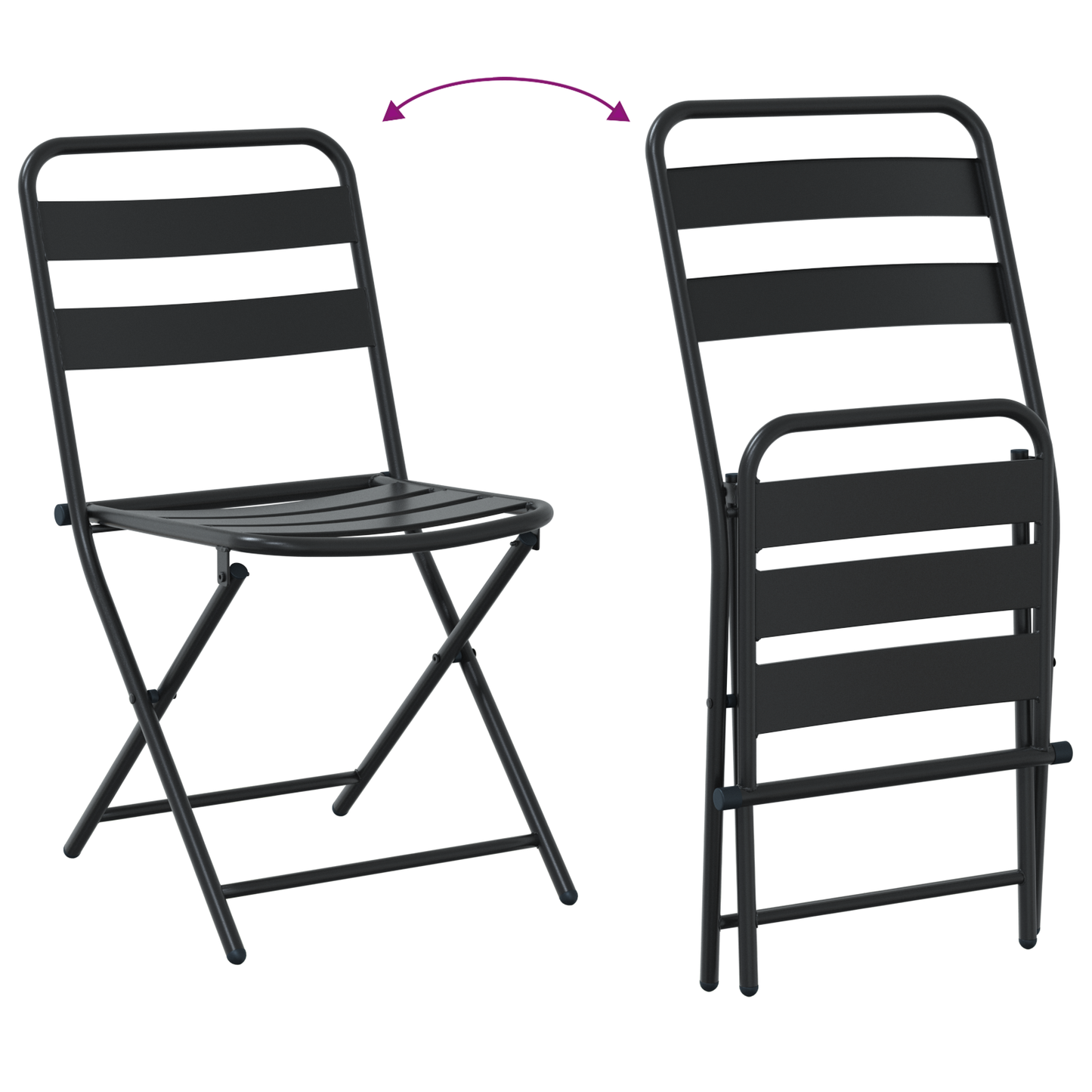 3 Piece Folding Bistro Set Anthracite Steel
