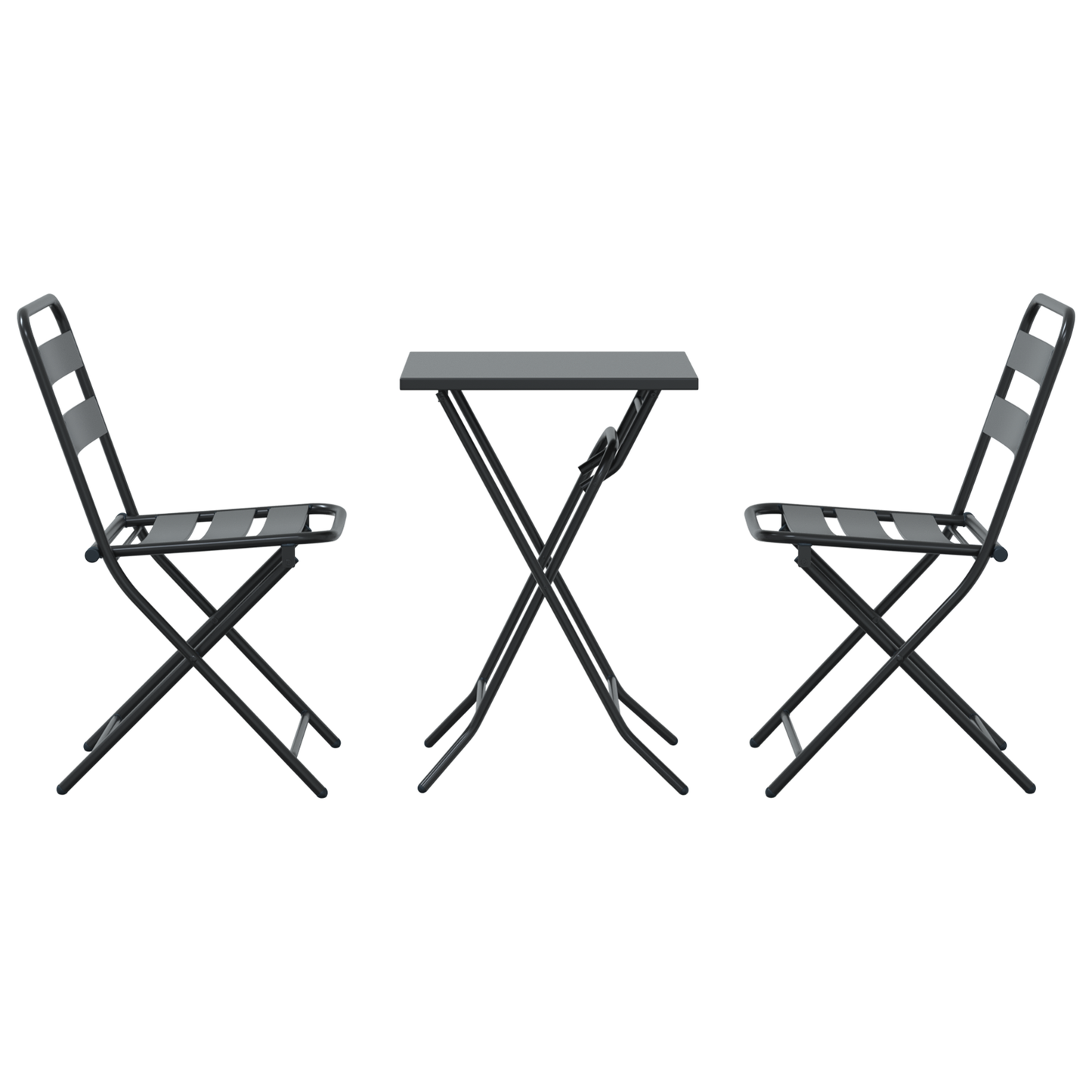 3 Piece Folding Bistro Set Anthracite Steel