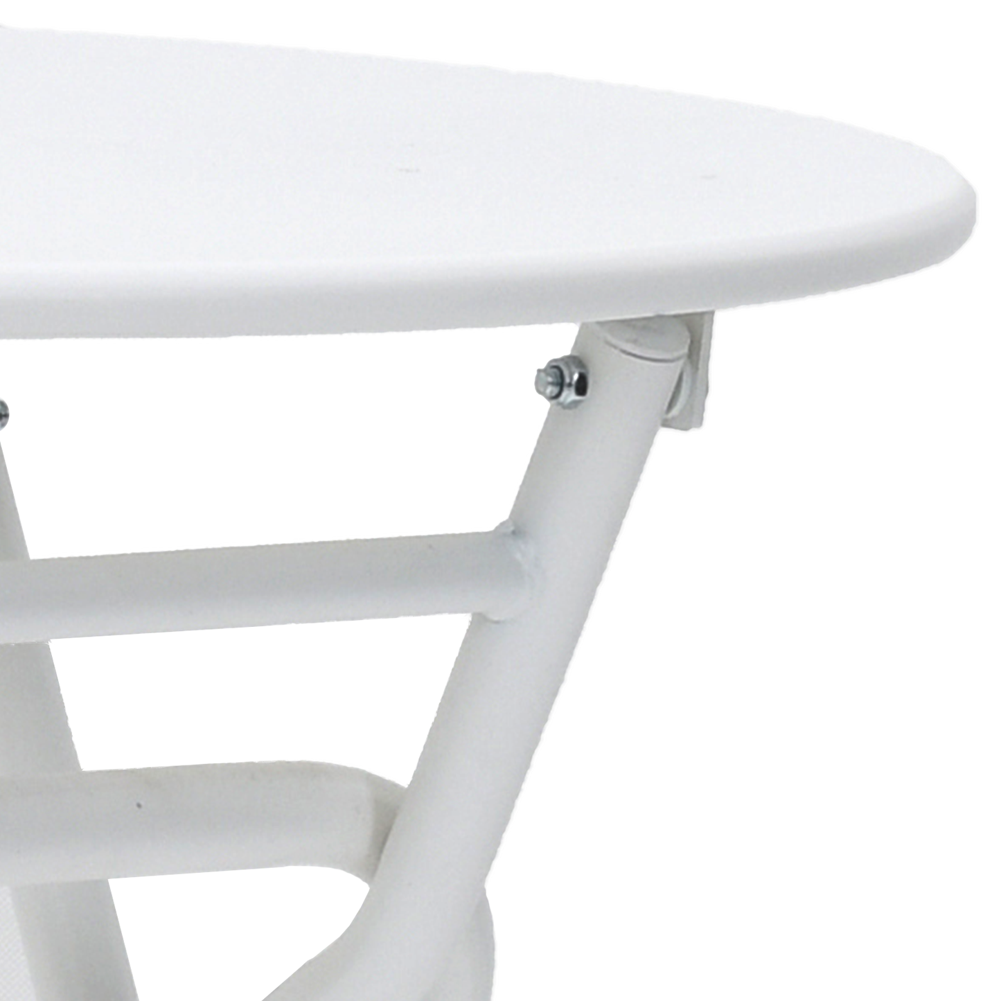 Folding Garden Table White Ø50x72 cm Steel