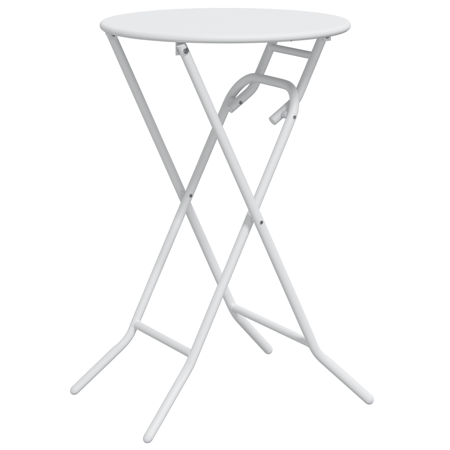 Folding Garden Table White Ø50x72 cm Steel