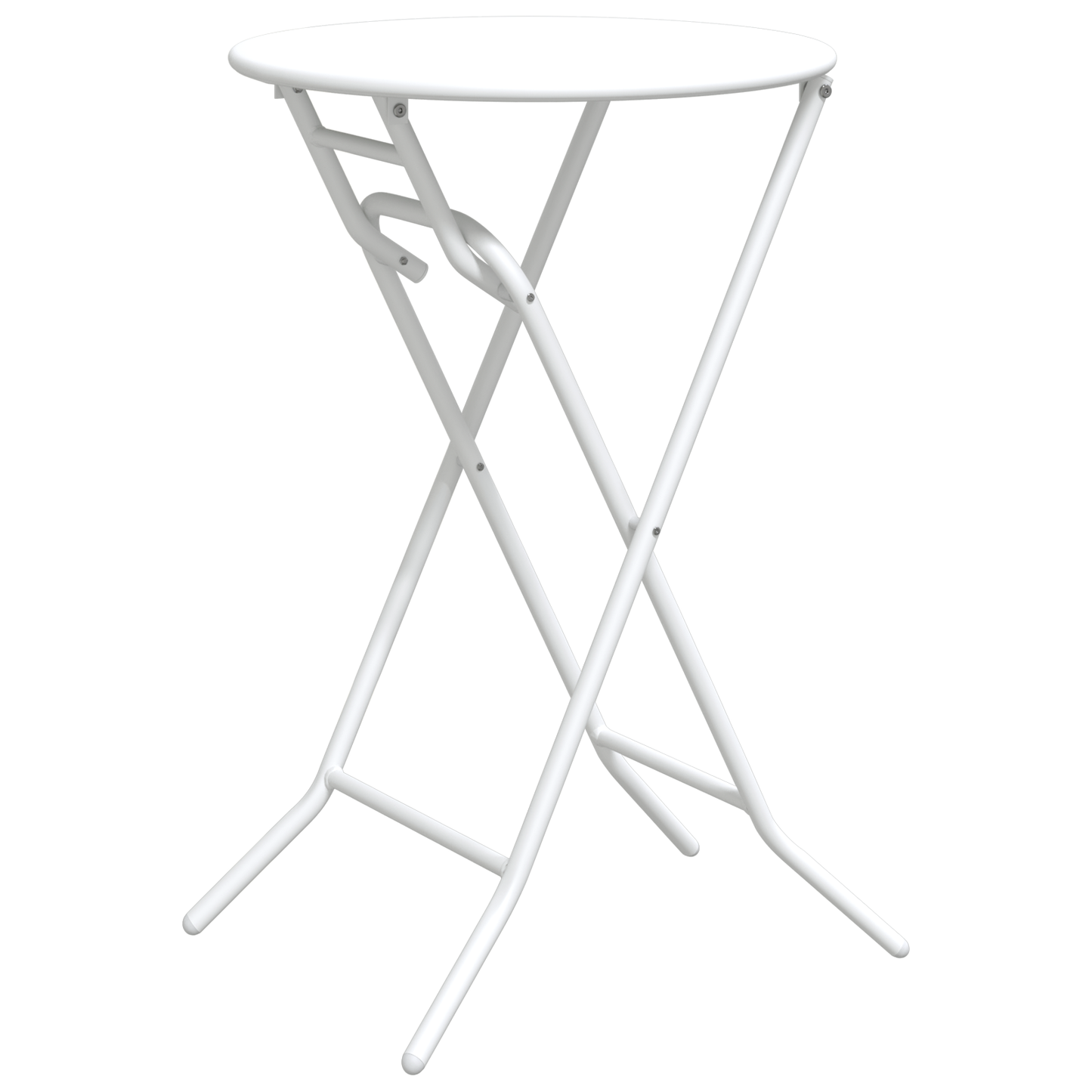 Folding Garden Table White Ø50x72 cm Steel