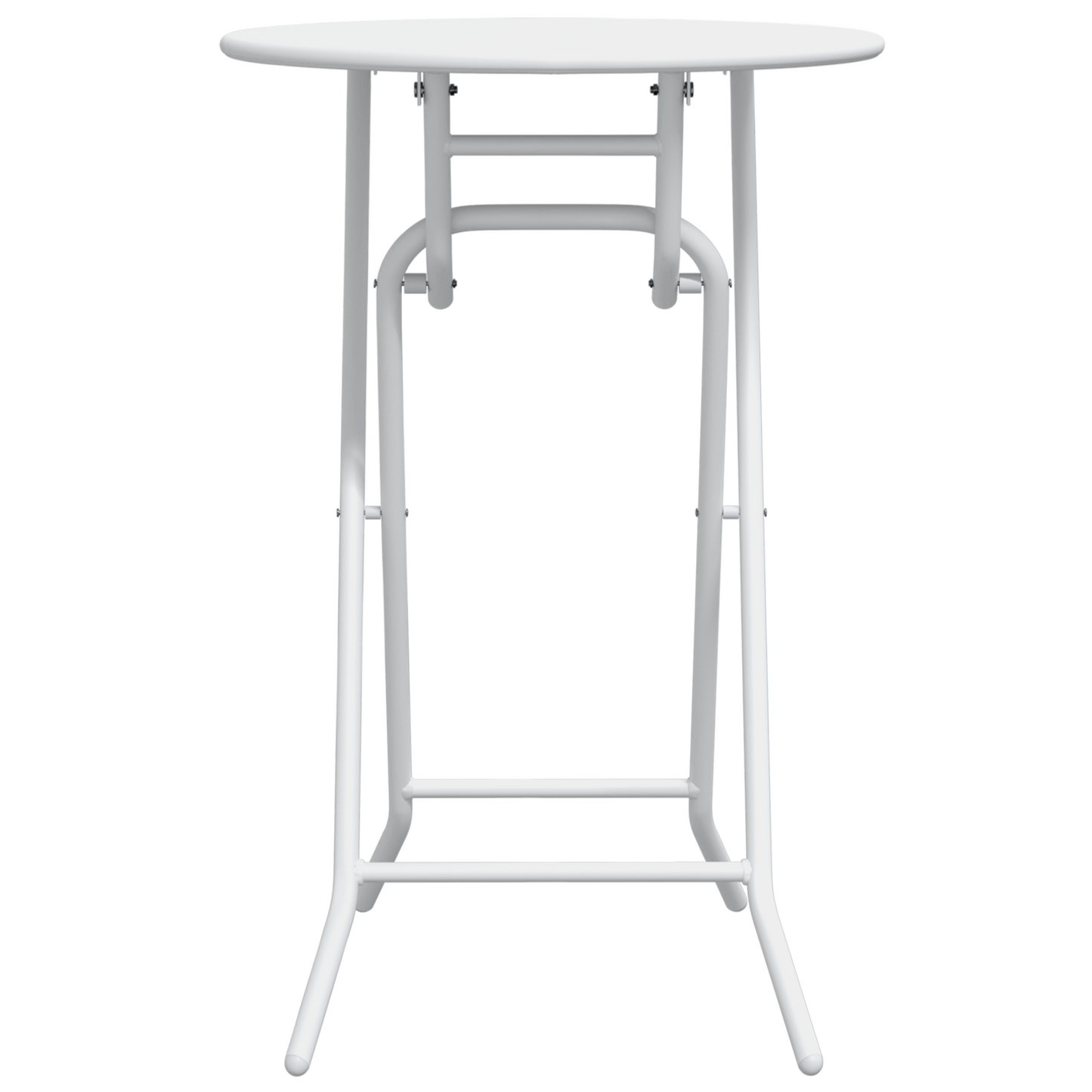 Folding Garden Table White Ø50x72 cm Steel