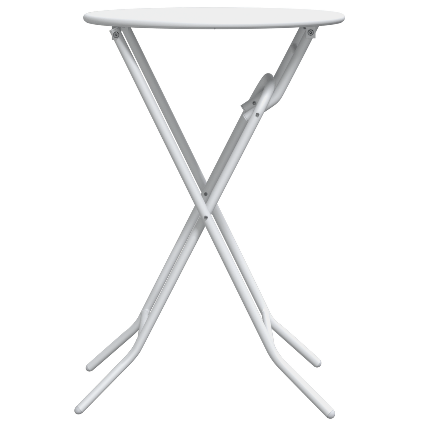 Folding Garden Table White Ø50x72 cm Steel