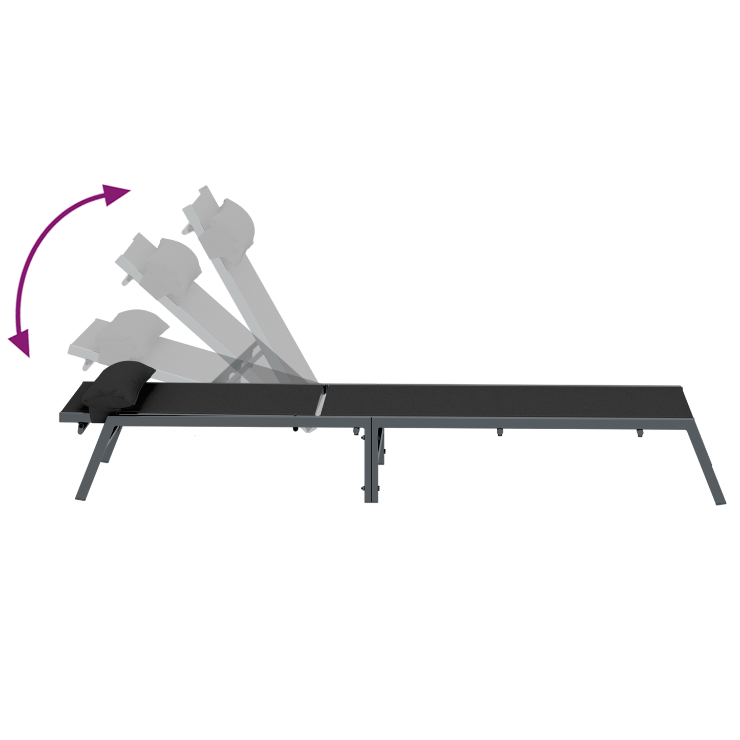 Folding Sun Loungers Black Metal frame, Textilene fabric Standard