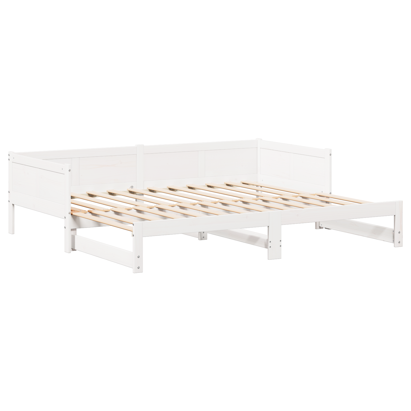 Pull-out Day Bed White 90x200 cm Solid Wood Pine
