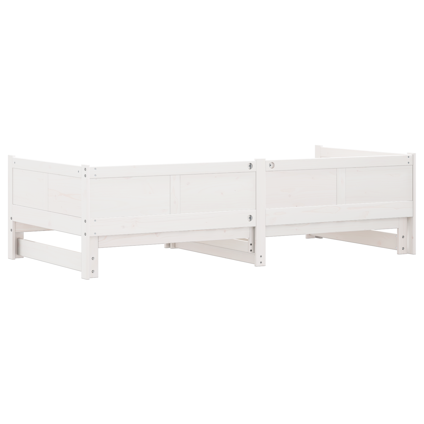 Pull-out Day Bed White 90x200 cm Solid Wood Pine