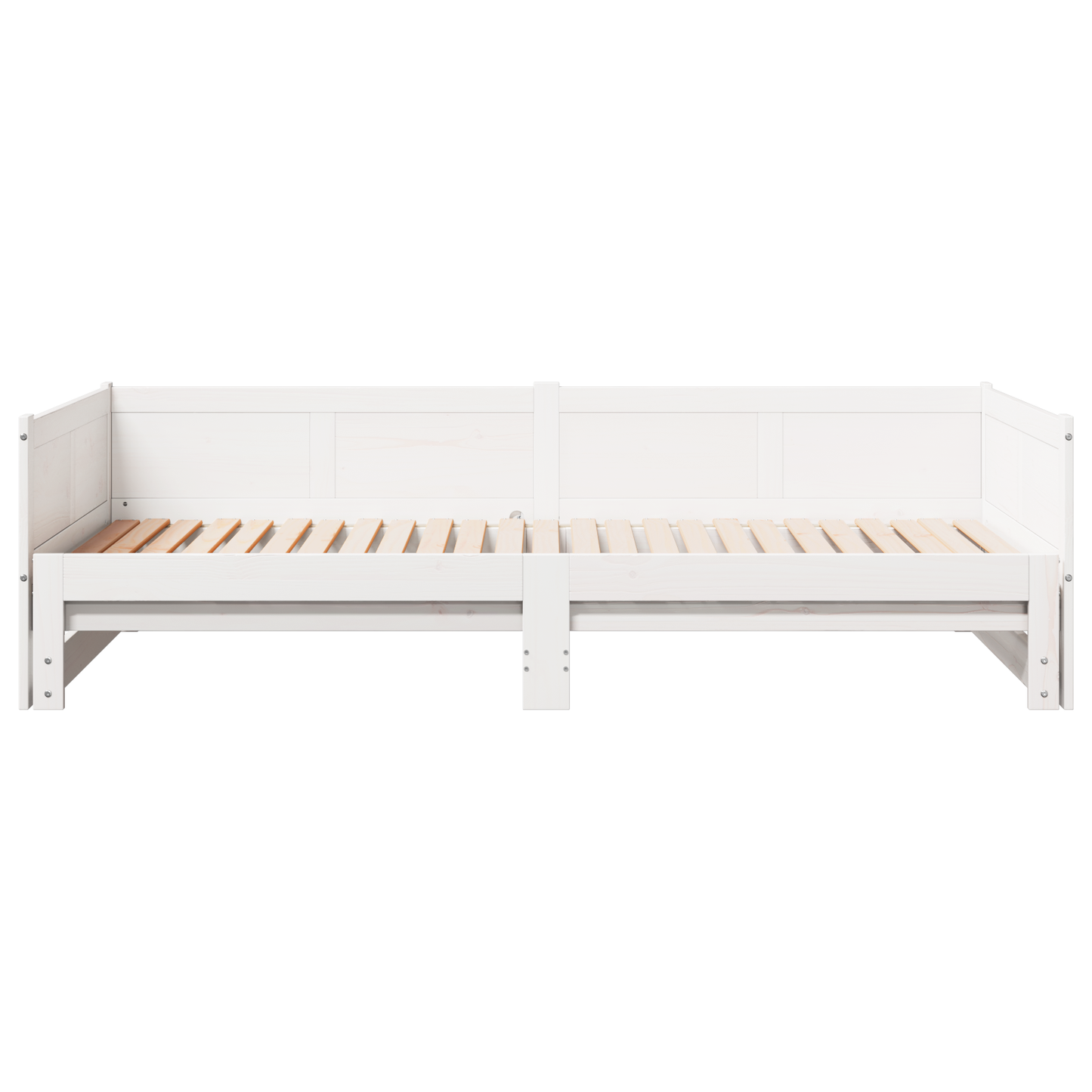 Pull-out Day Bed White 90x200 cm Solid Wood Pine