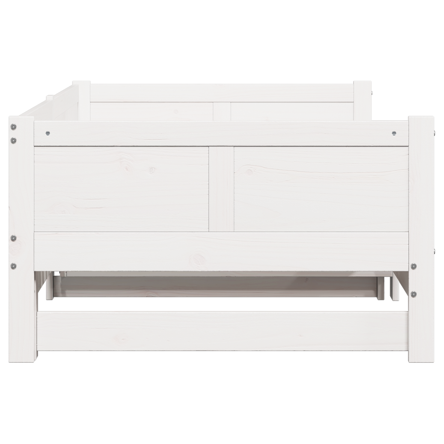 Pull-out Day Bed White 90x200 cm Solid Wood Pine