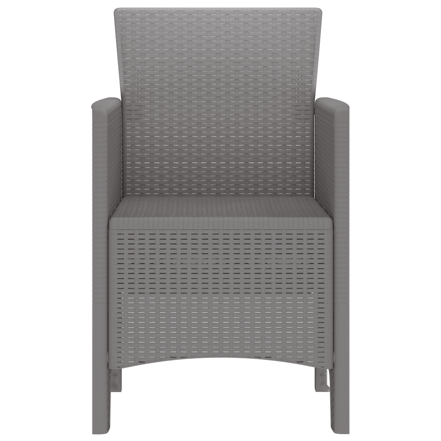 Garden Chairs 4 pcs Light Grey Poly Rattan