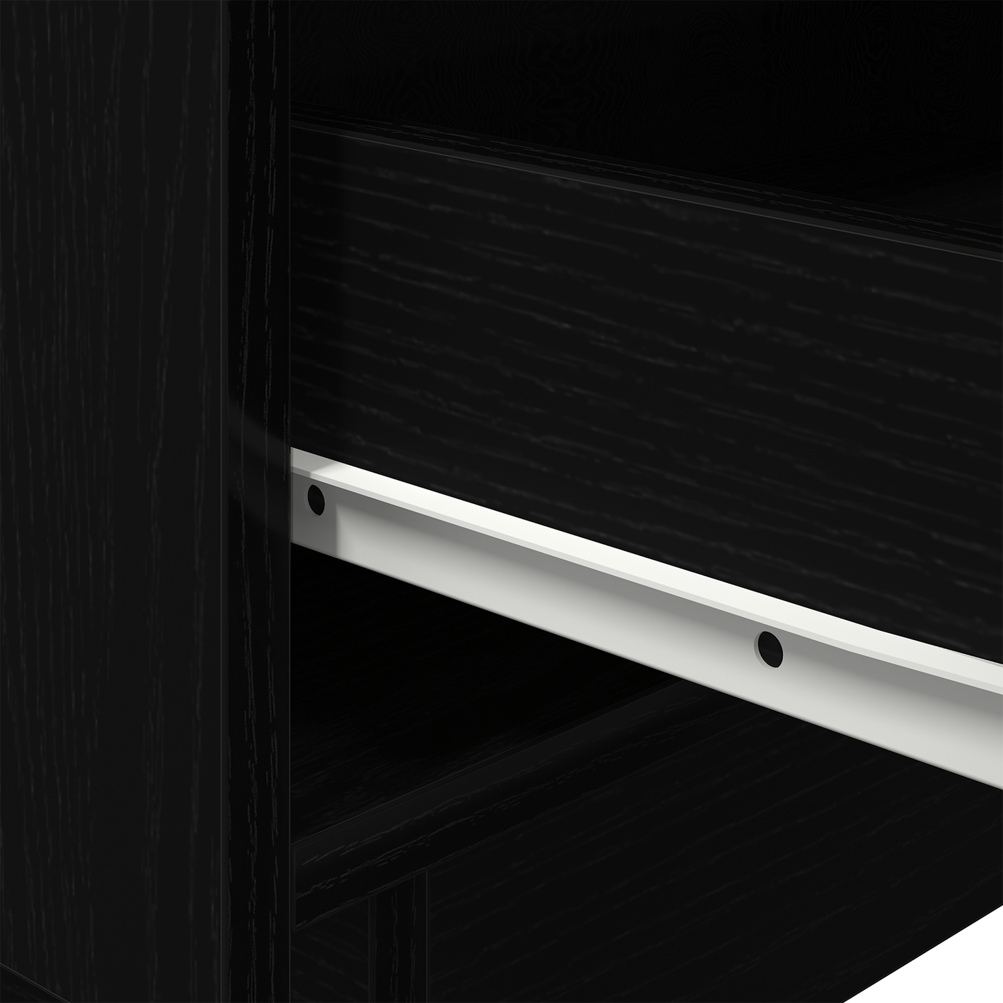 Bedside Cabinet with LED Lights Black Oak 45x40x55 cm