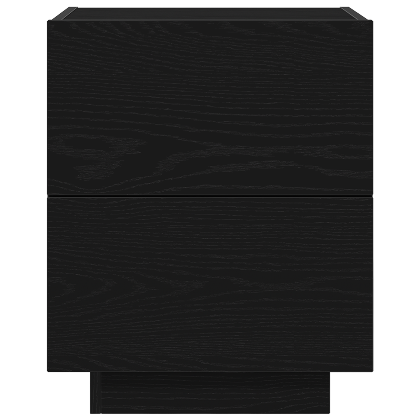 Bedside Cabinet with LED Lights Black Oak 45x40x55 cm
