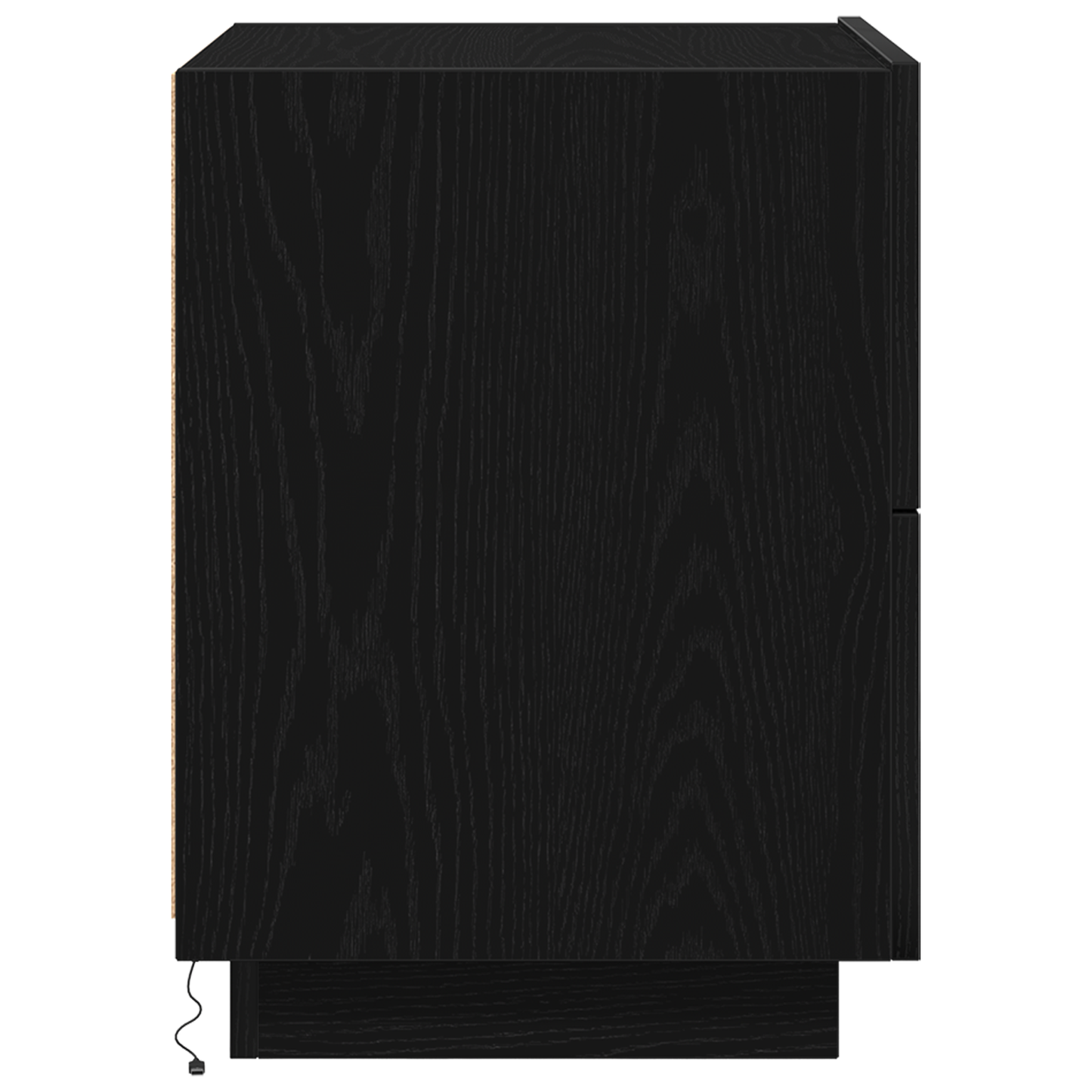 Bedside Cabinet with LED Lights Black Oak 45x40x55 cm