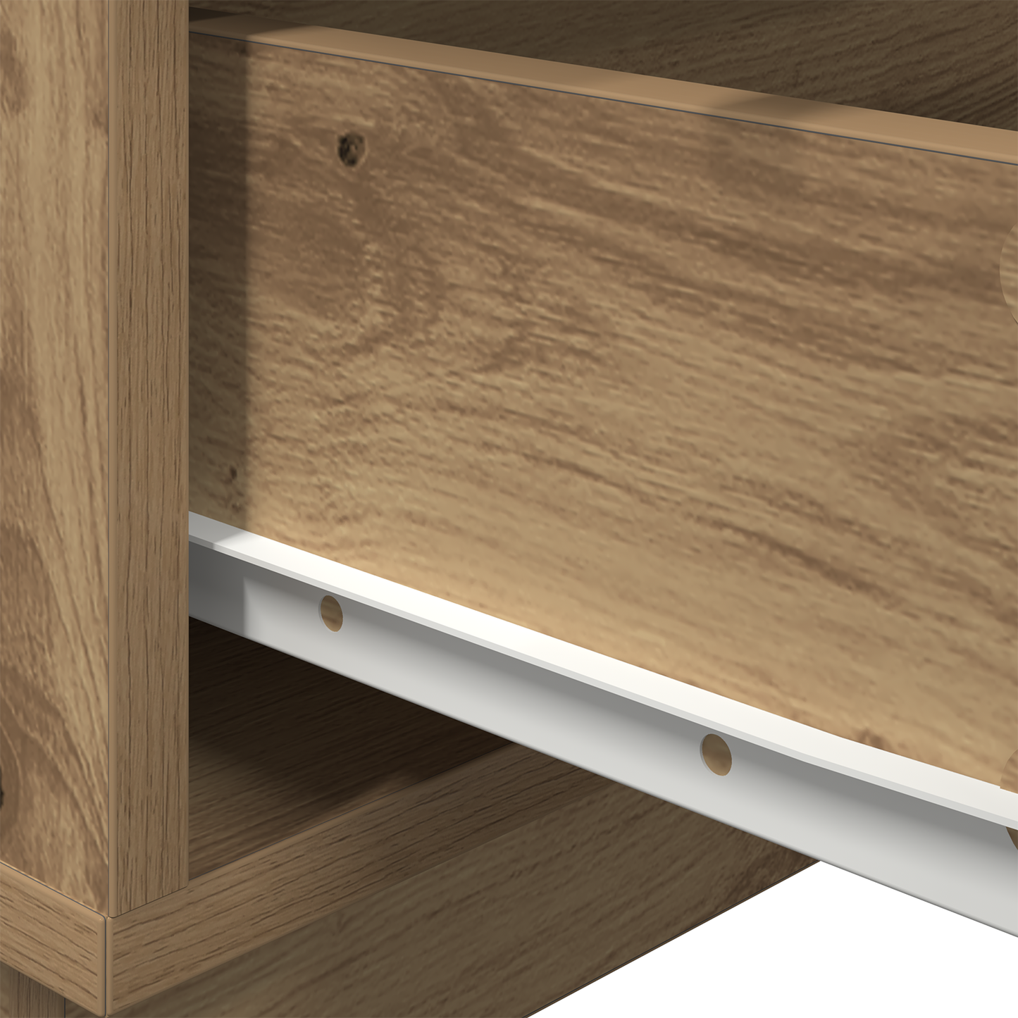 Bedside Cabinet with LED Lights Artisan Oak 100x36x49 cm