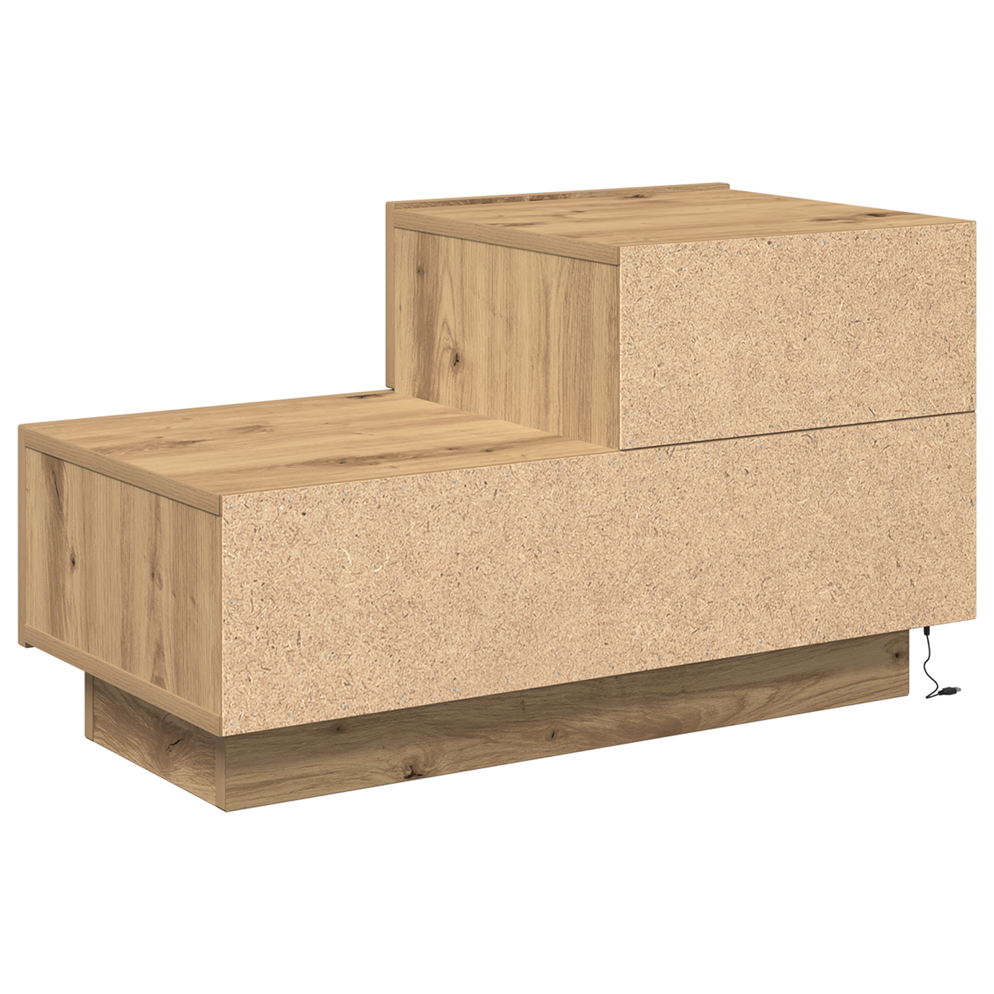 Bedside Cabinet with LED Lights Artisan Oak 100x36x49 cm