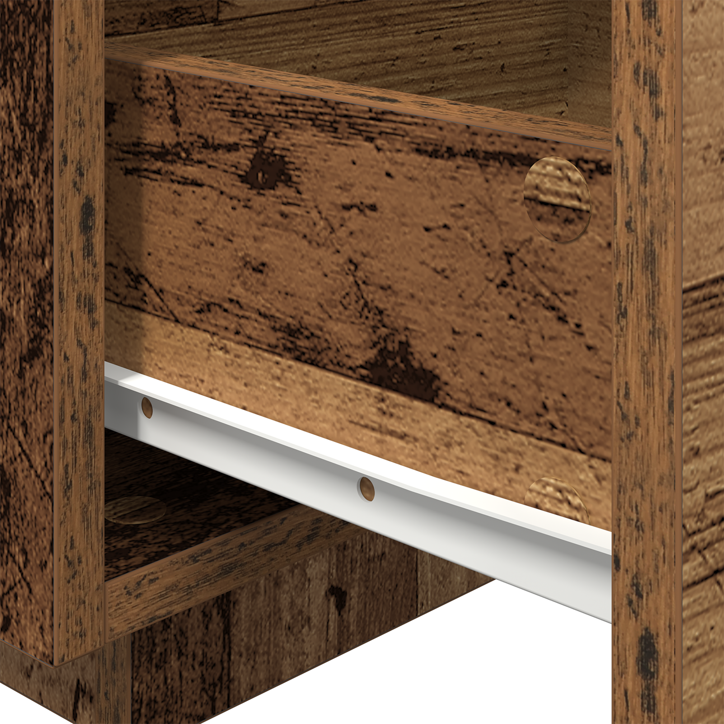 Bedside Cabinet with LED Lights Old Wood 40x39x37 cm